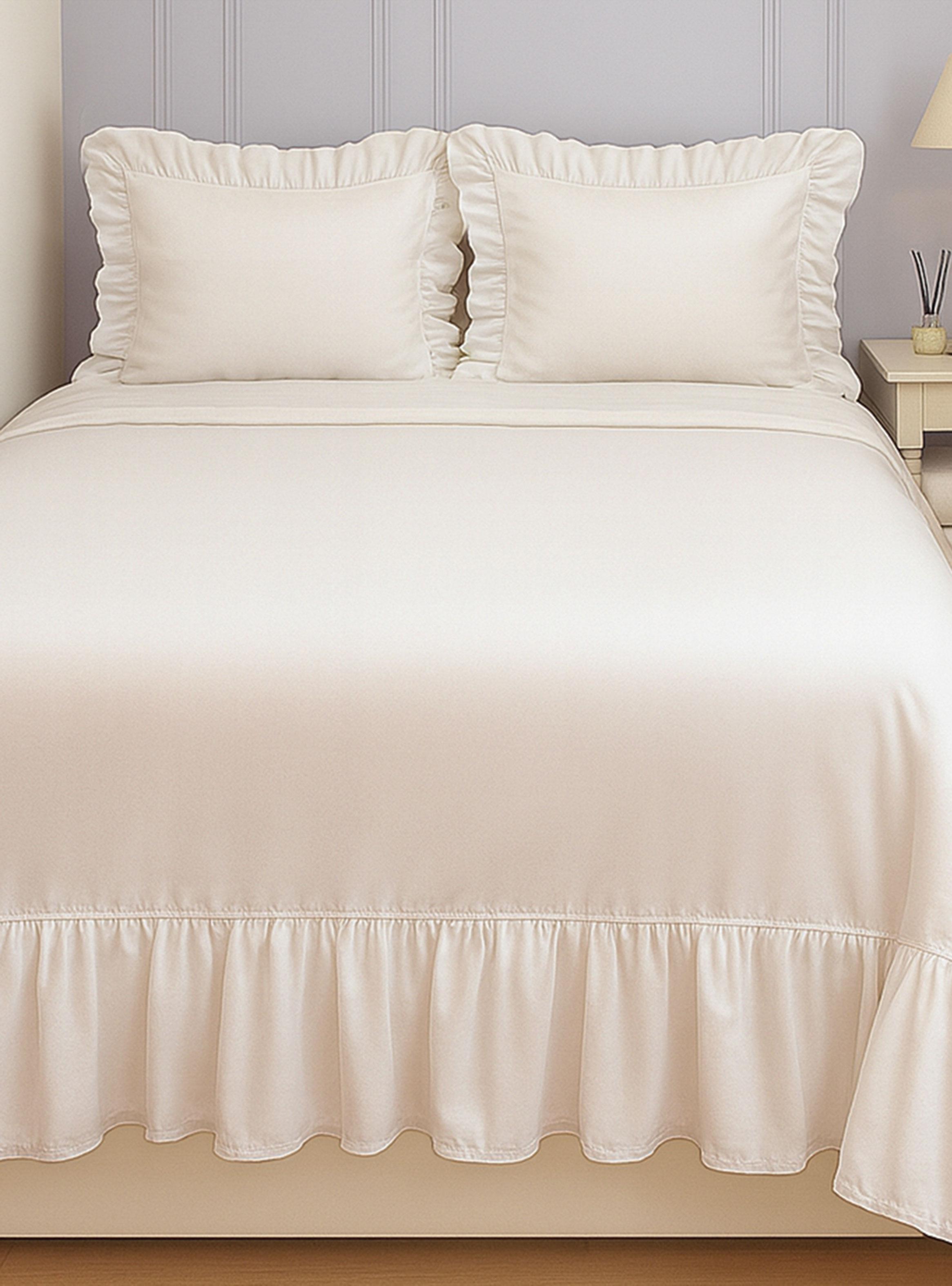 Cubrecama Algodón Vuelos Beige King-2