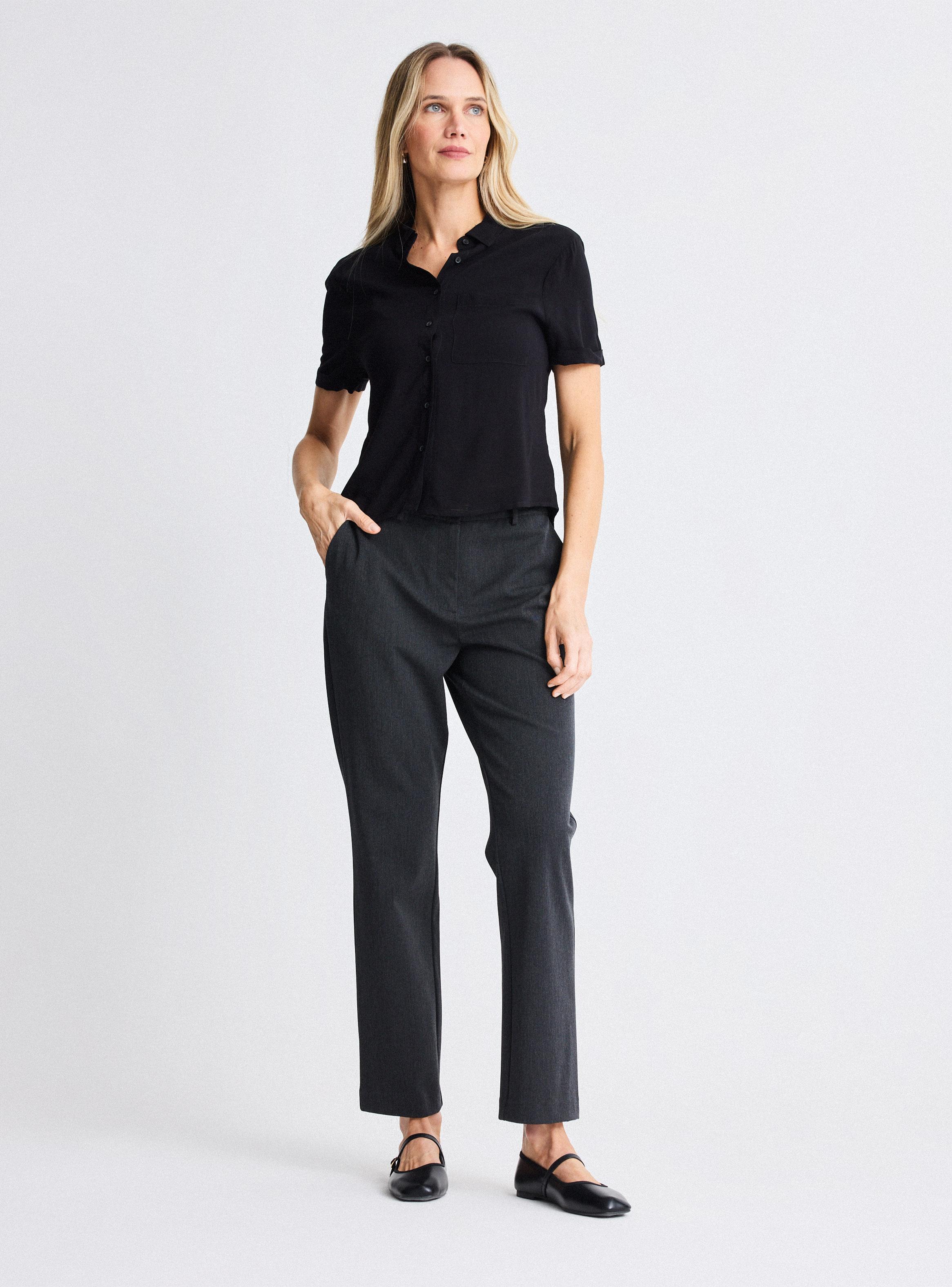 Blusa Manga Corta Estampado Cuello V-4