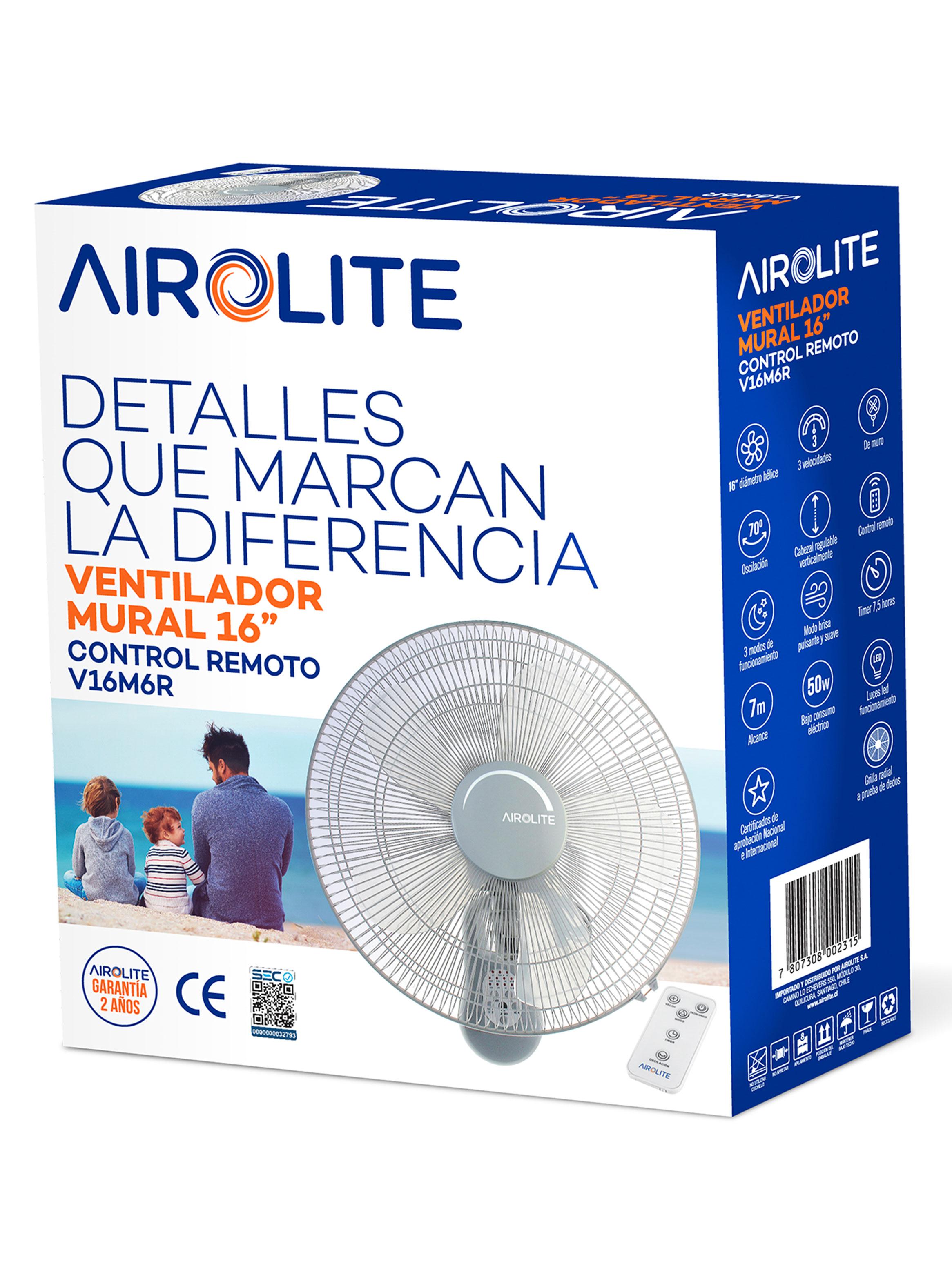 Ventilador de Muro 16'' 50W con Timer y Control Remoto V16M6R Negro-5