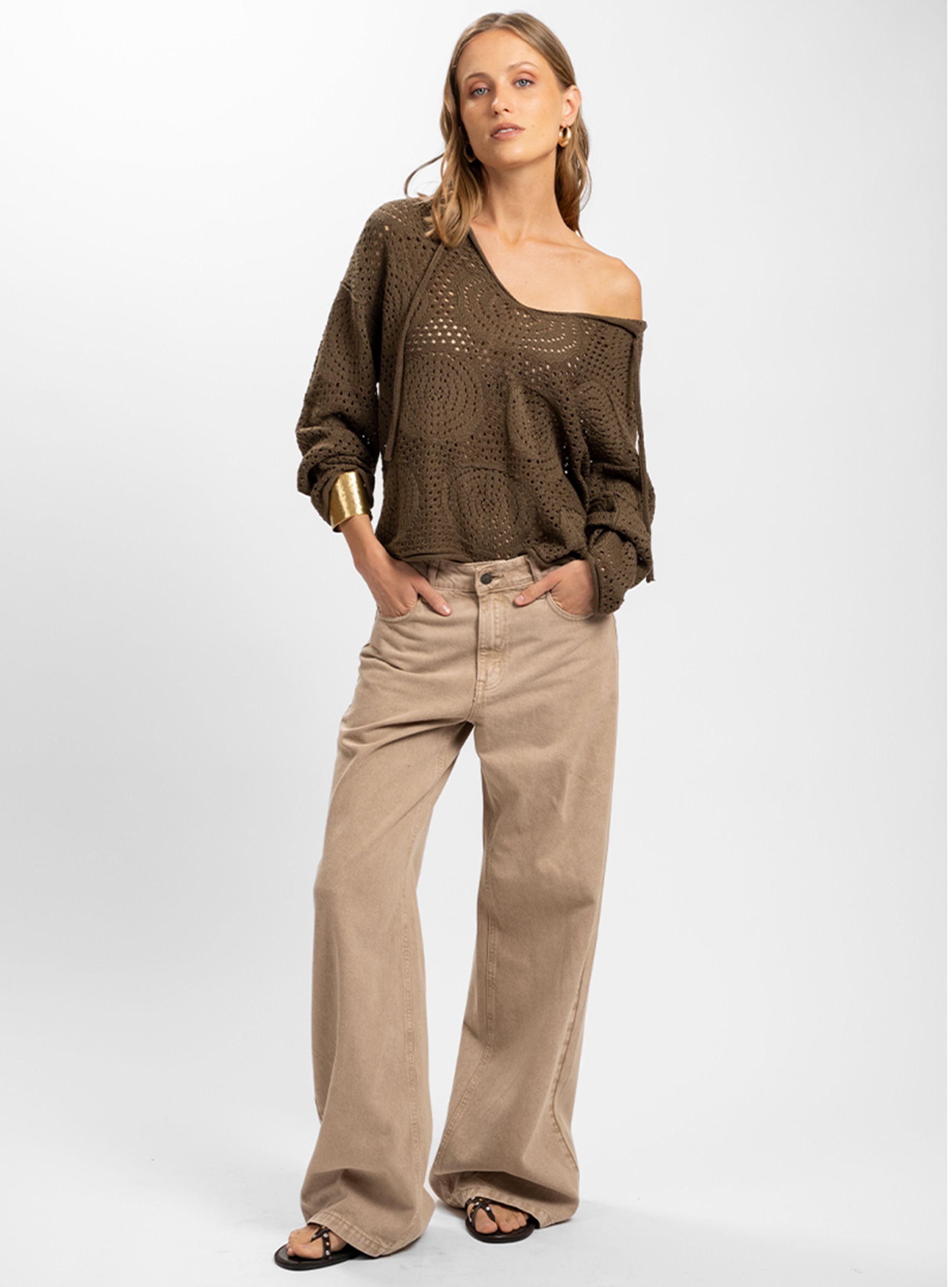 Chaleco Calado Portofino Café-3