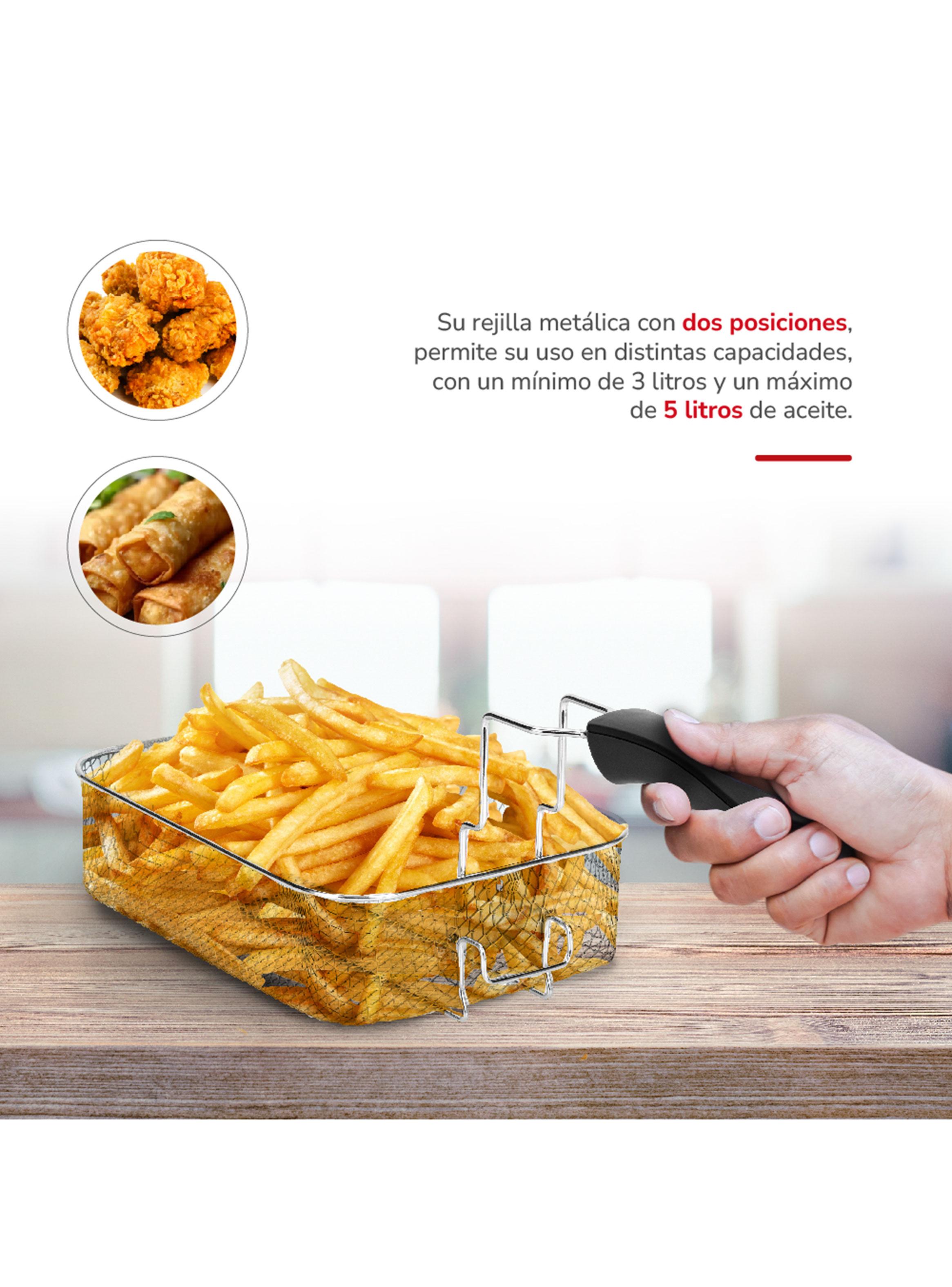 Freidora Eléctrica 5 Litros TH-DF500 Gris-3