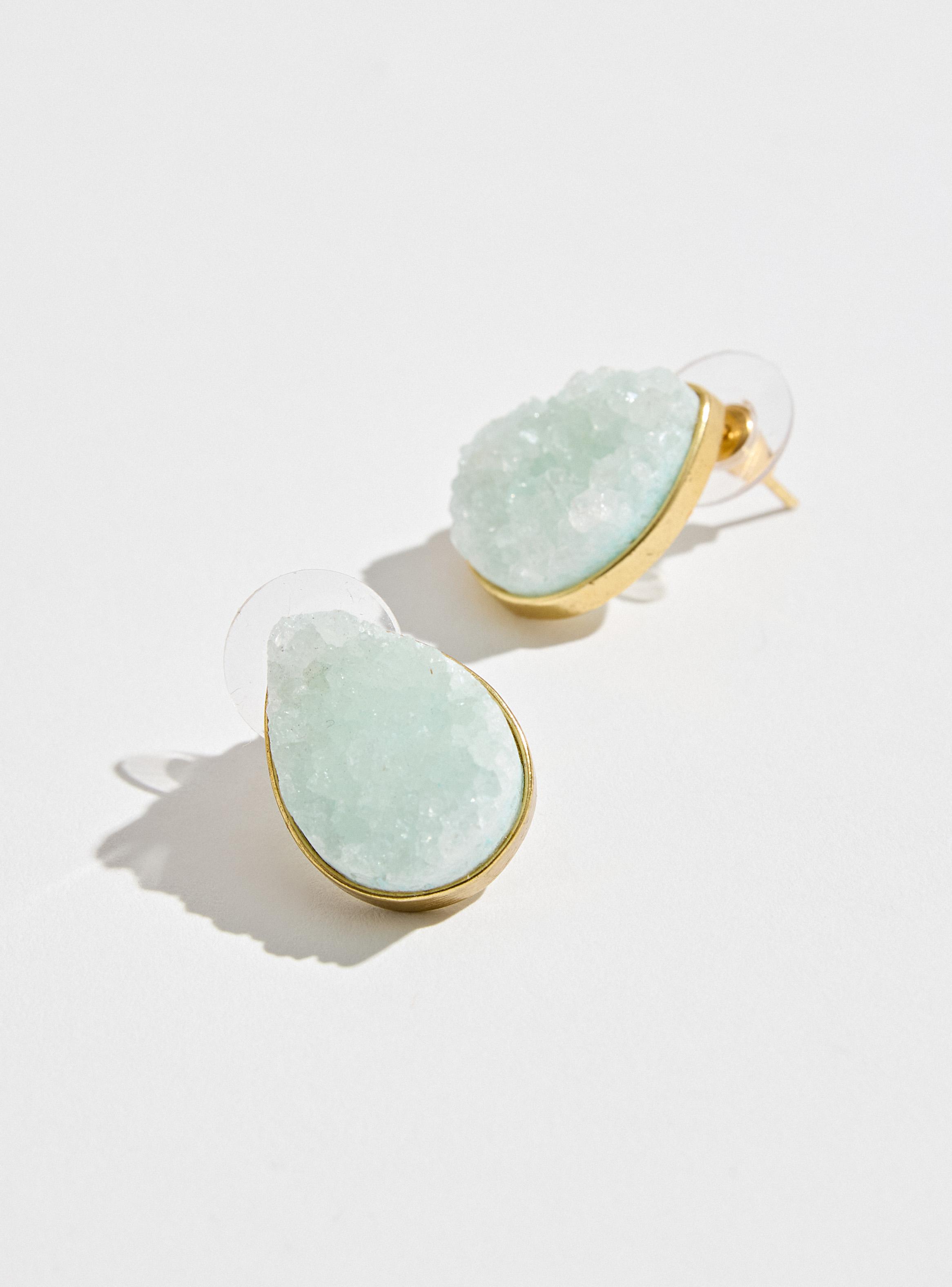 Aros en Forma de Gota con Piedras Color-3