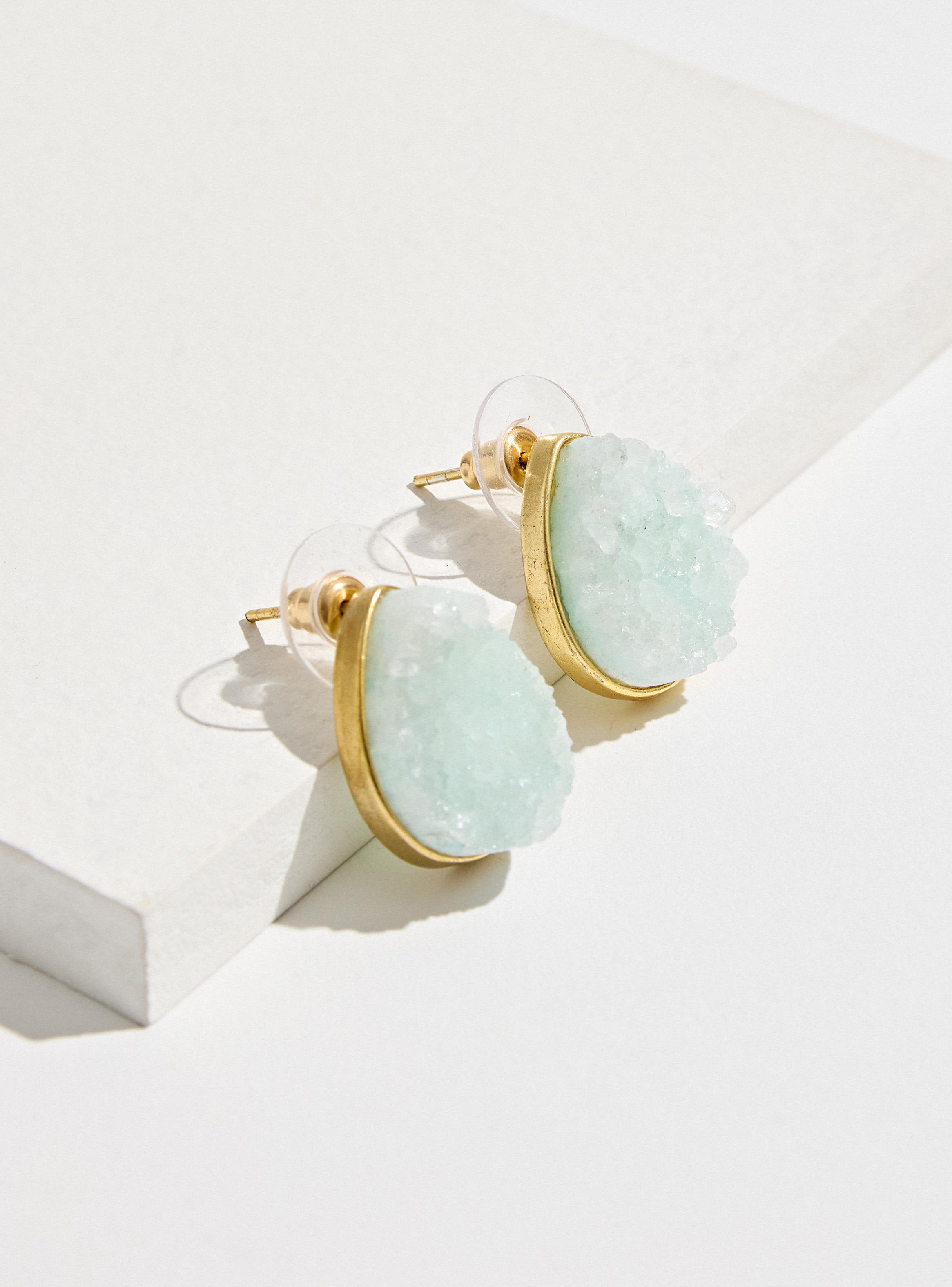 Aros en Forma de Gota con Piedras Color-2