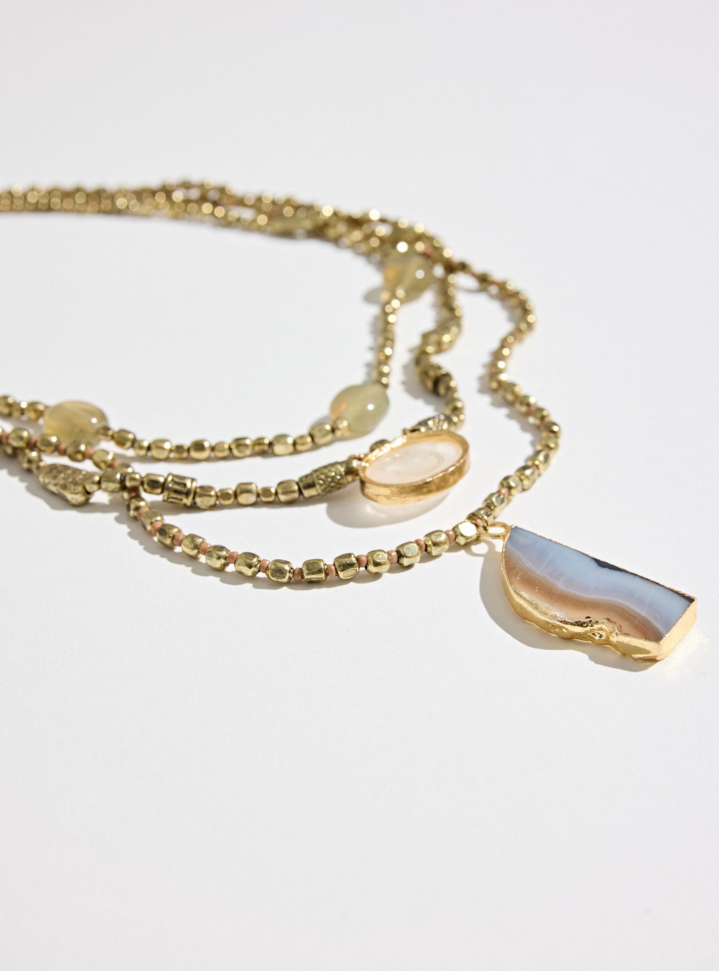 Collar de Correa Triple con Piedras Naturales-3