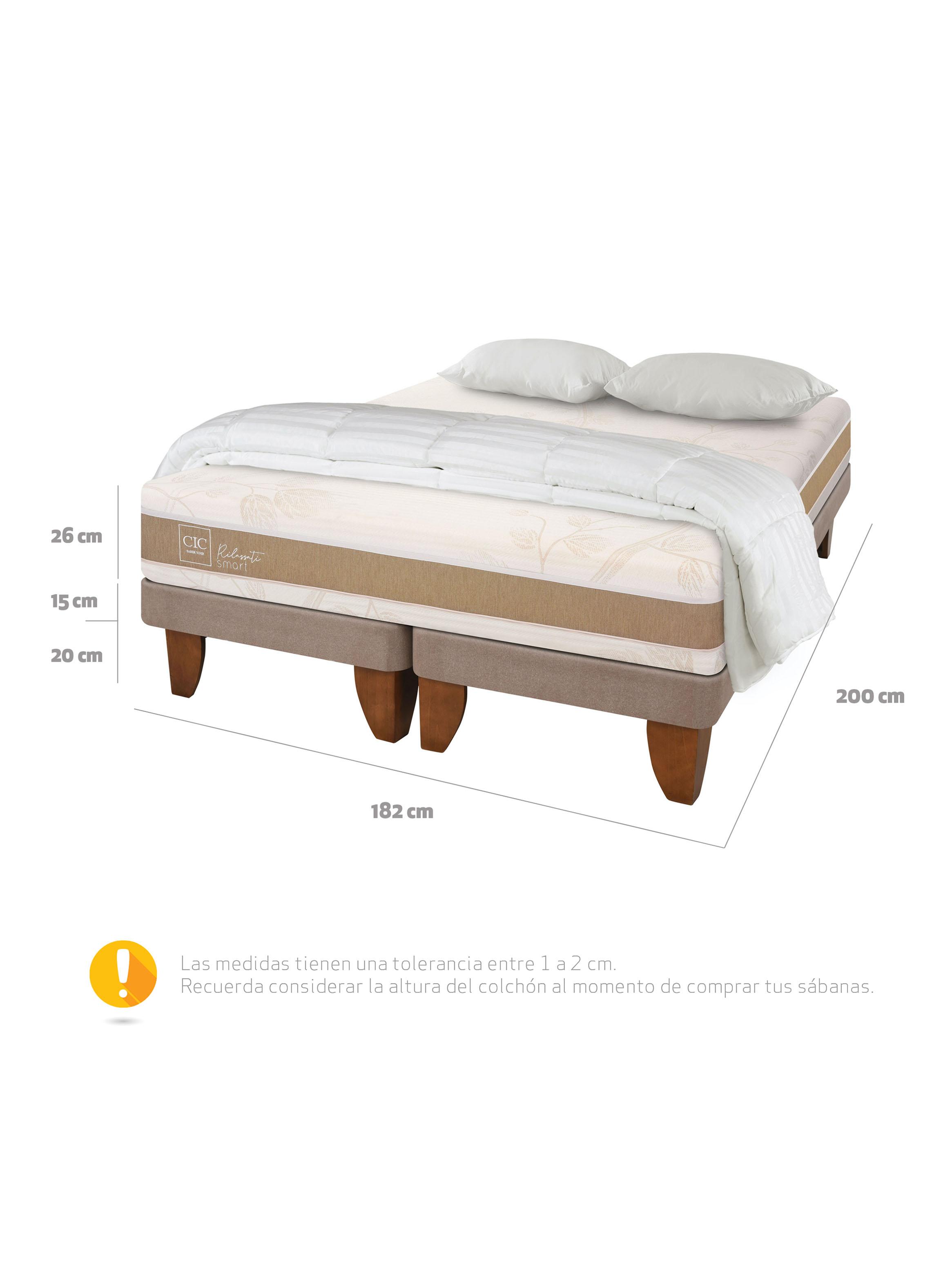 Cama Europea Rilassati Smart King Base Dividida + Set Textil-1