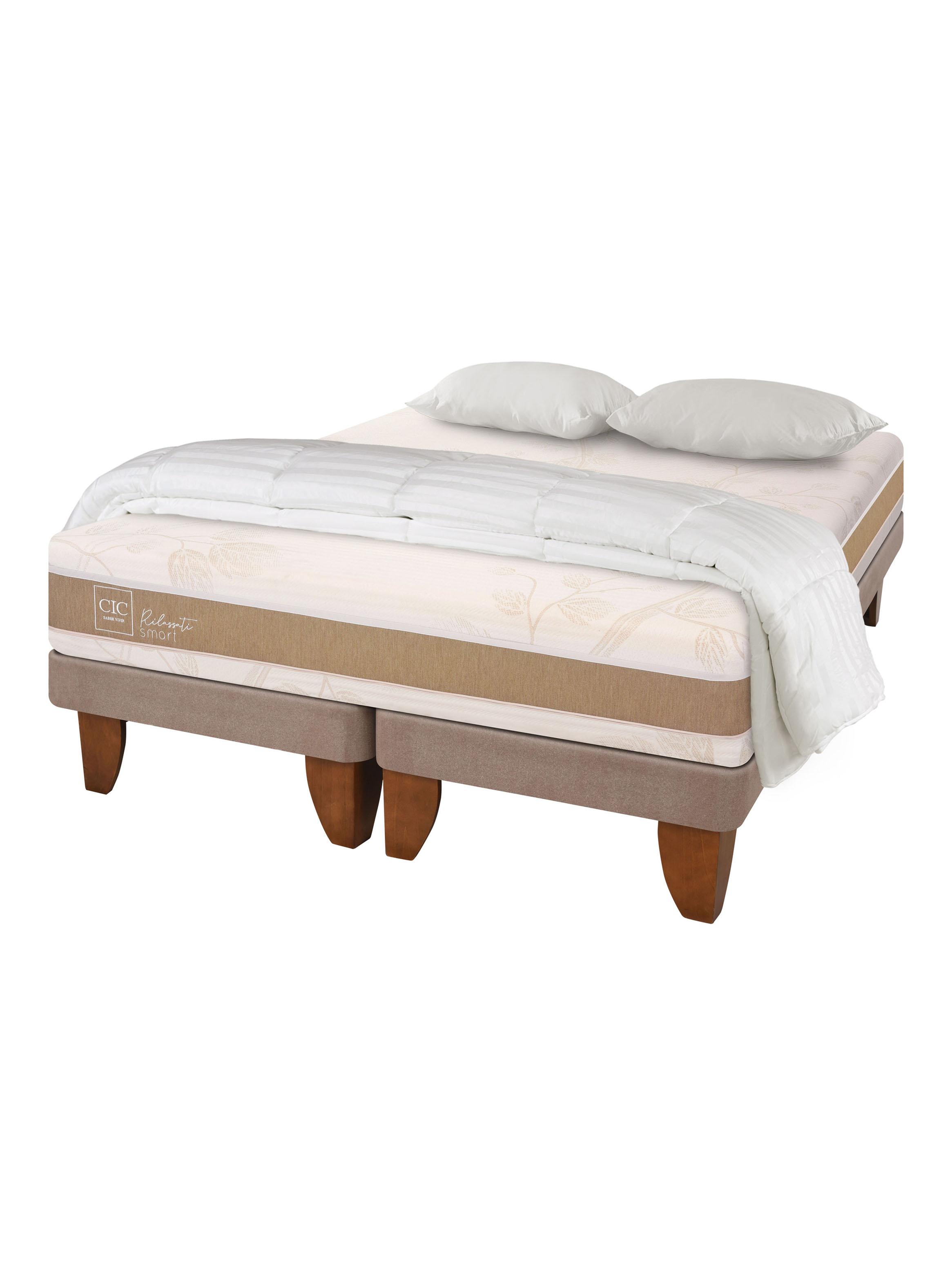 Cama Europea Rilassati Smart King Base Dividida + Set Textil-0