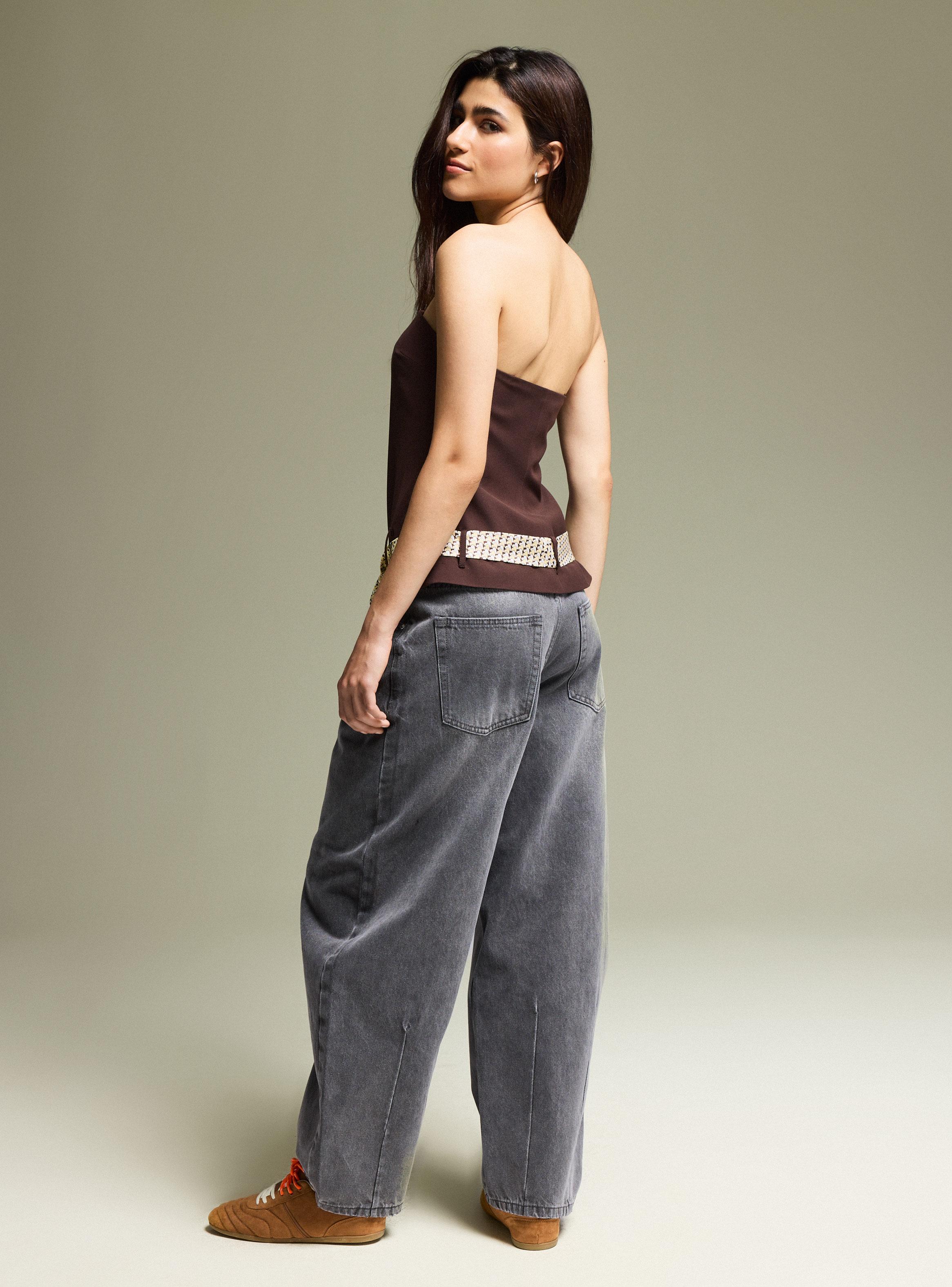 Blusa Strapless con Corbata-5