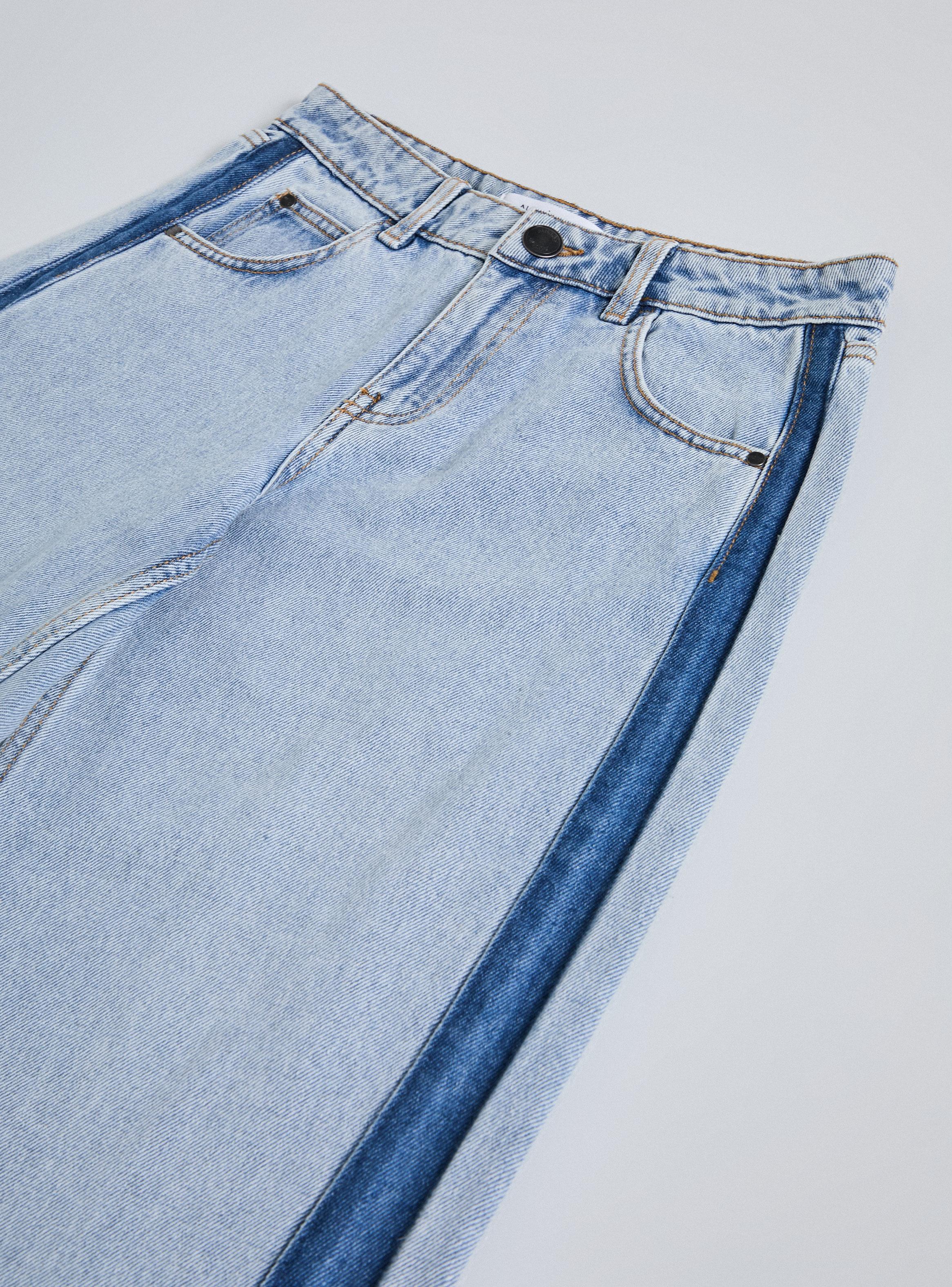 Jeans Franja Bicolor en Laterales-3