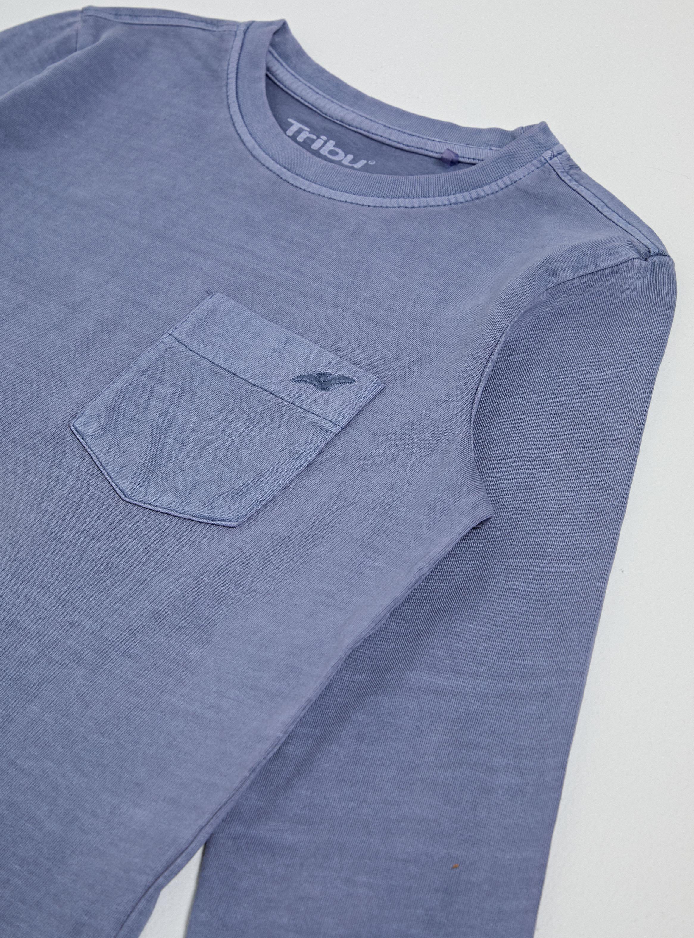 Polera Lavada con Detalle en Bolsillo-3