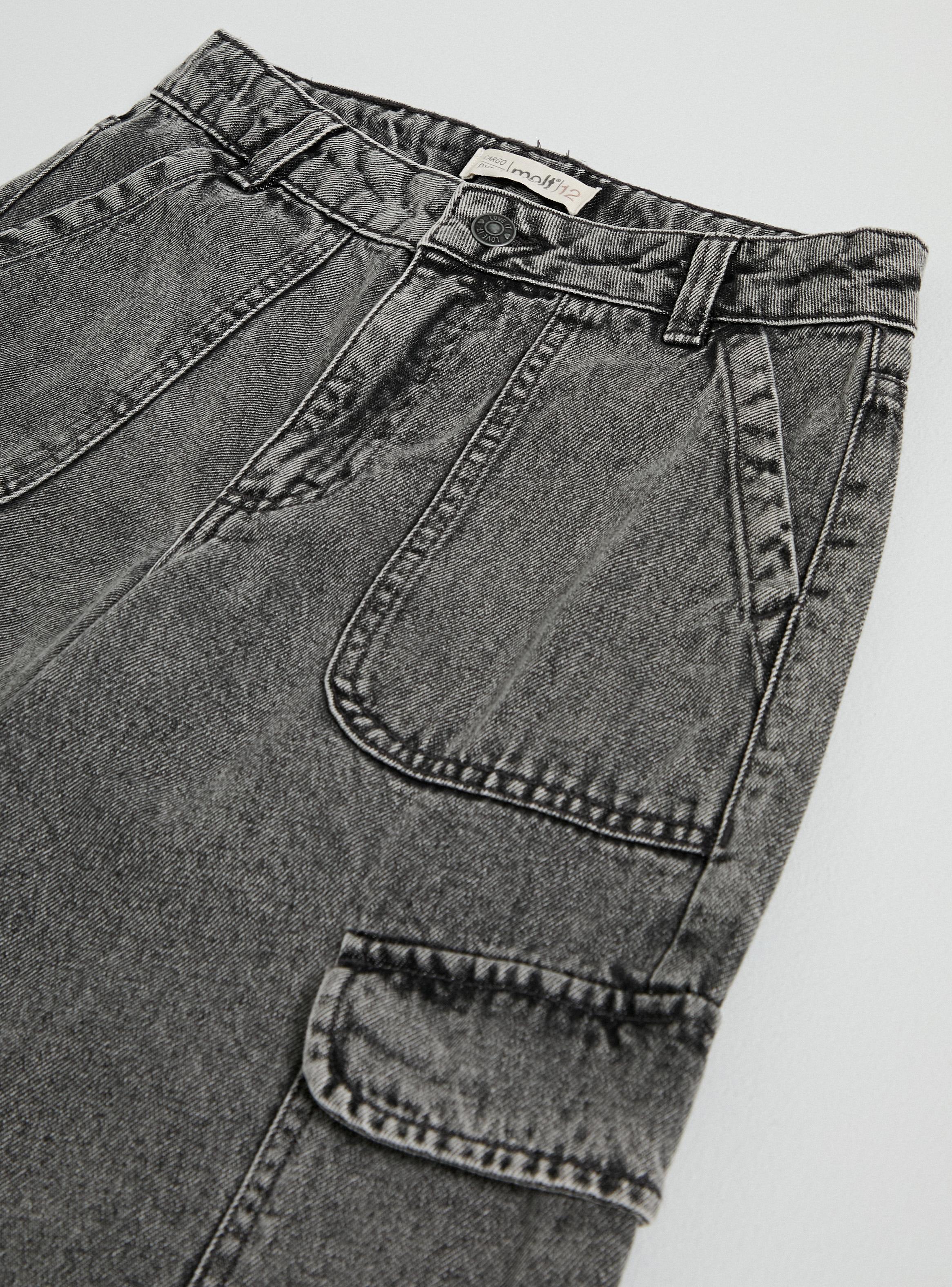 Jeans Cargo Bolsillos Marcados Niña-3