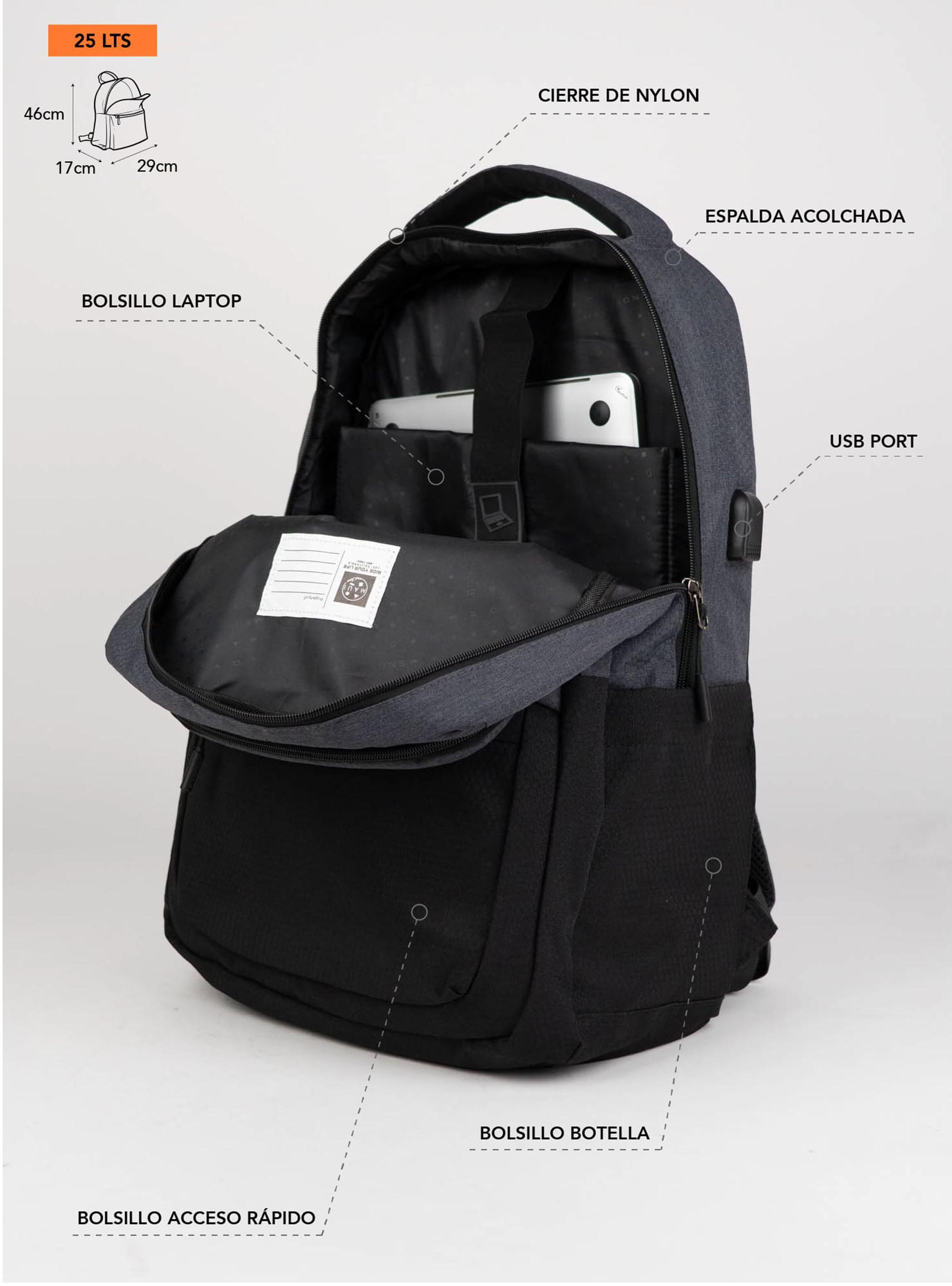 Mochila Escolar Color Block Grey-1