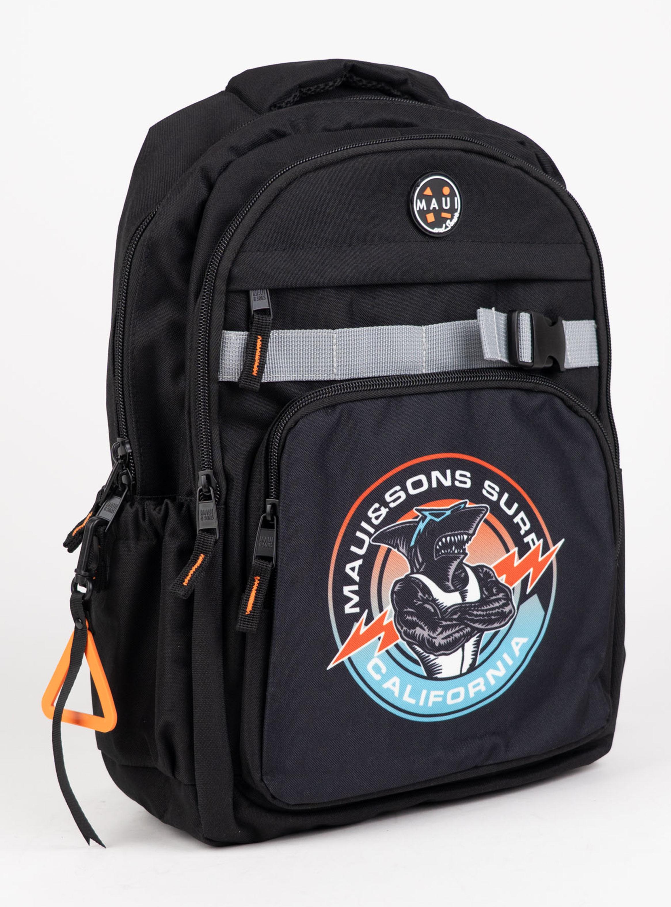 Mochila Escolar Black con Estampado Shark-0