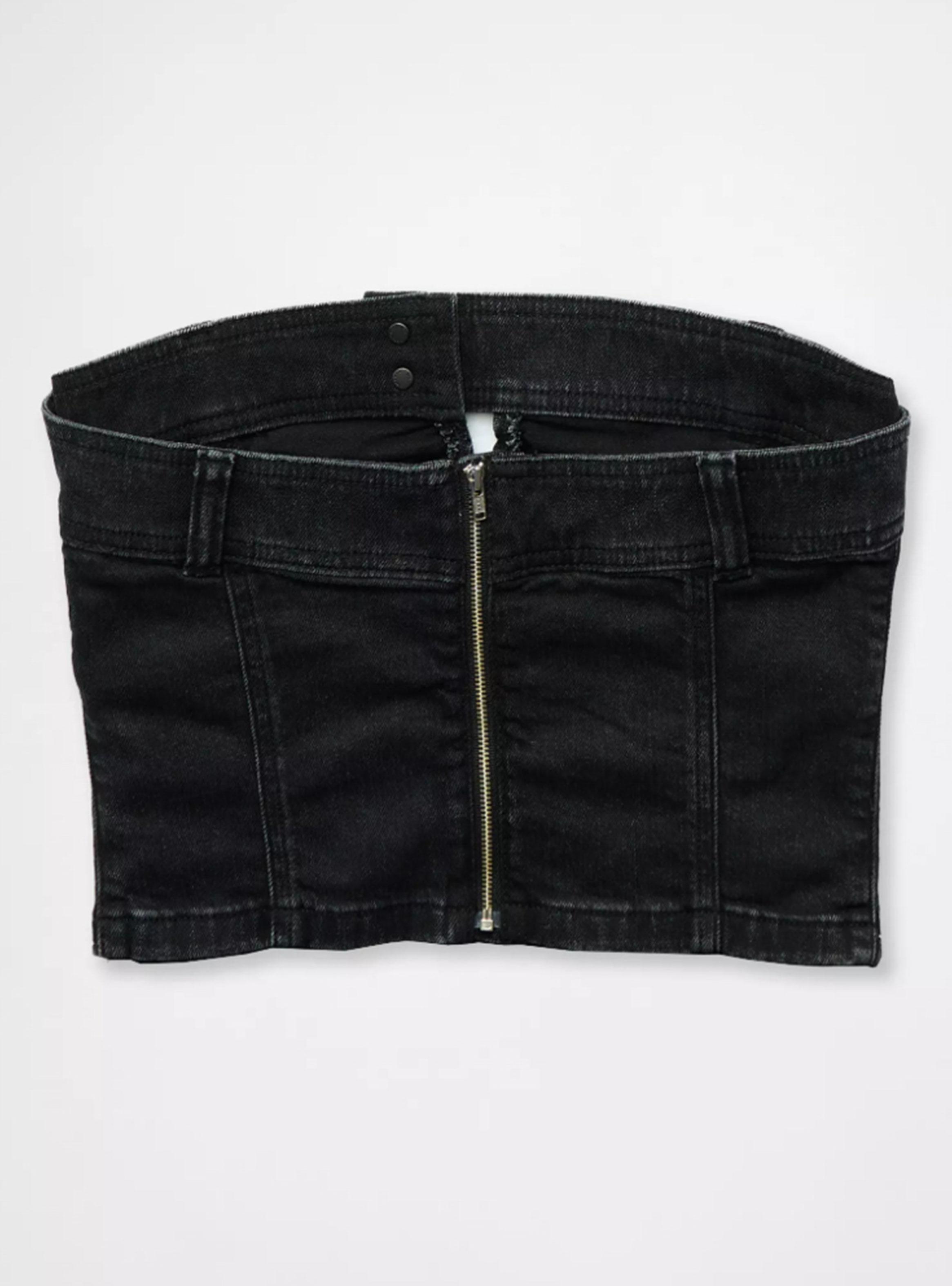 Top Tubo AE Cropped de Denim-3