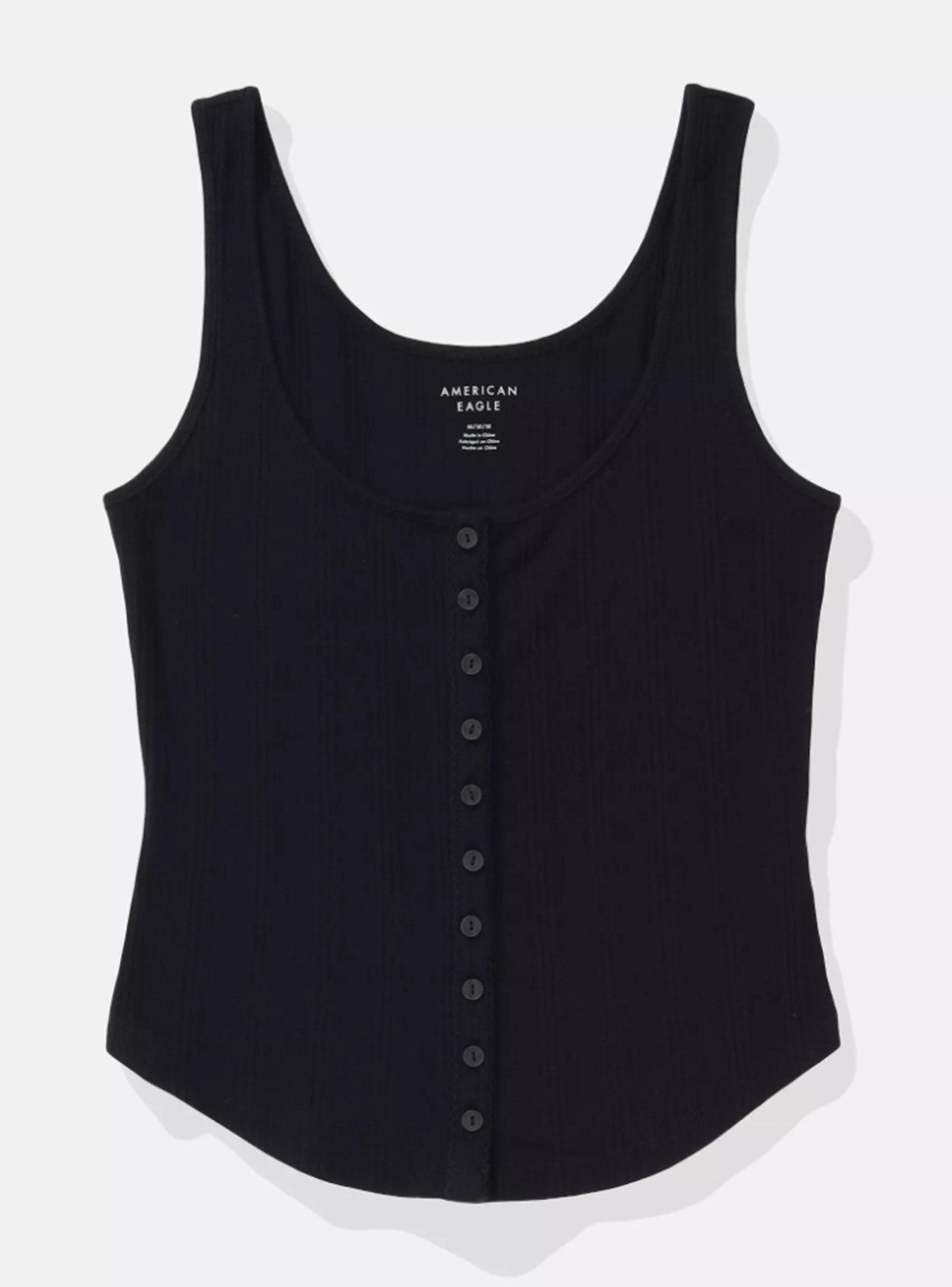 Top AE Ribbed Button sin Mangas-2