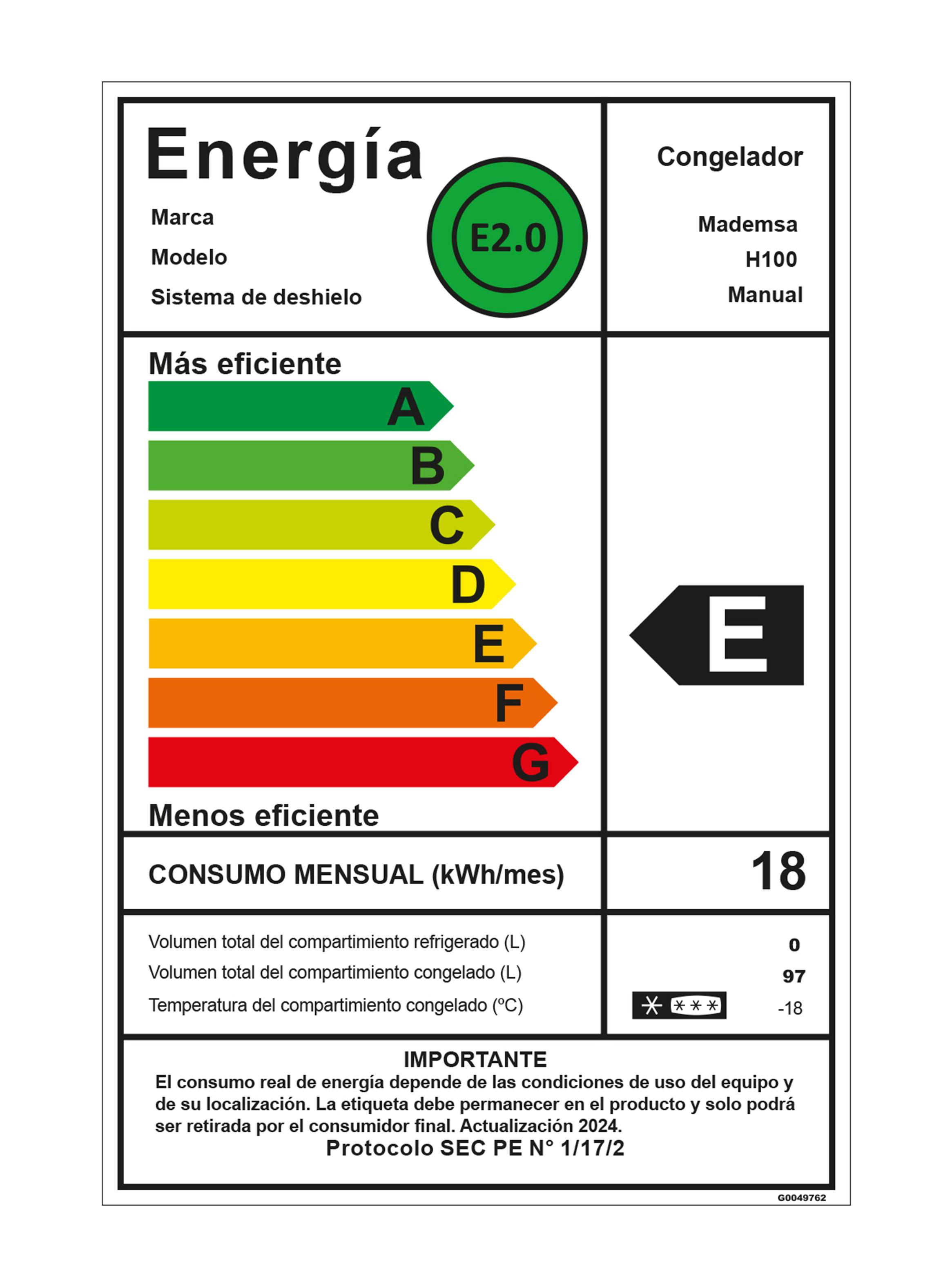 Freezer Horizontal Frío Directo 97 Litros H100 Función Dual-7
