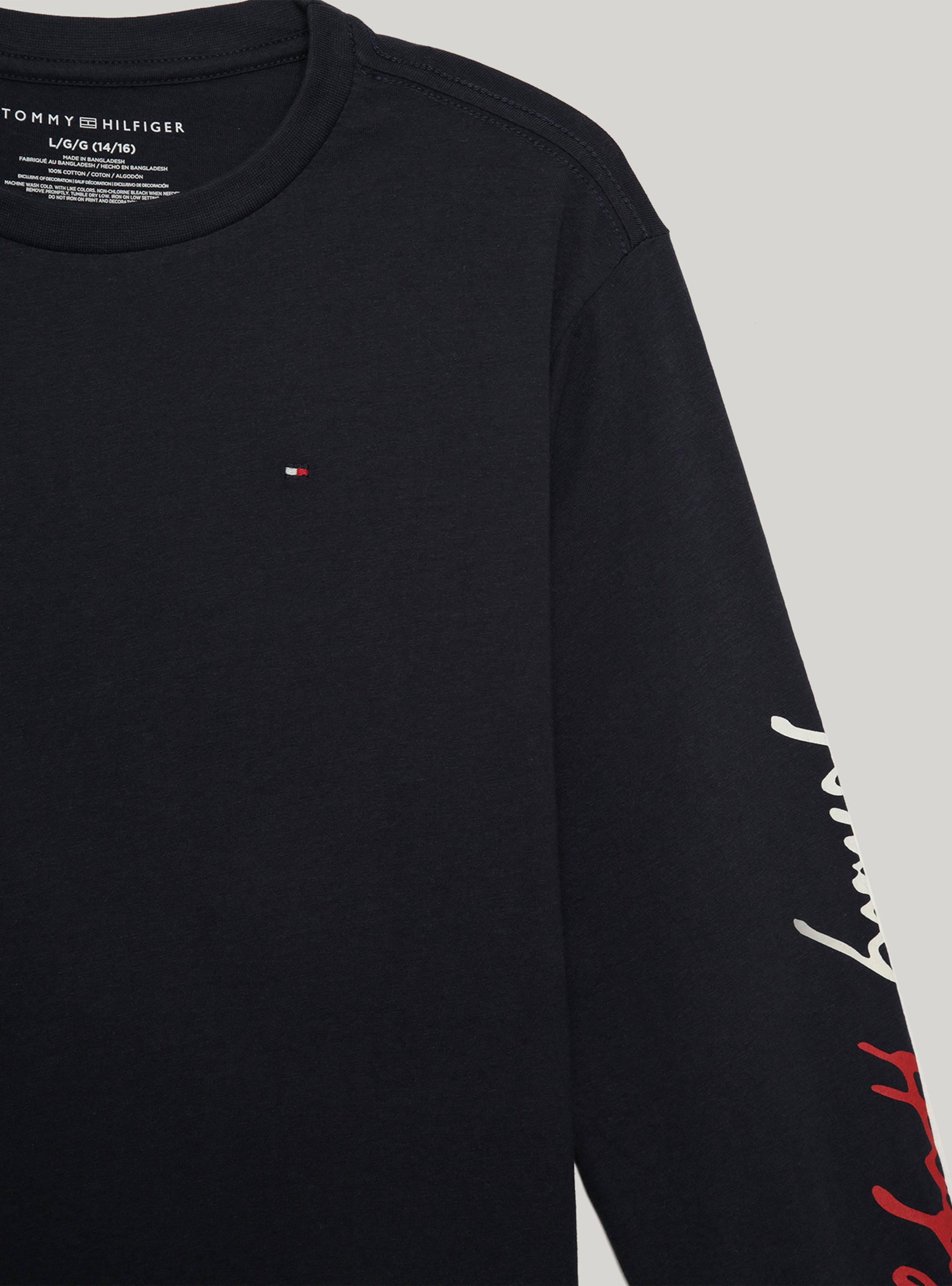 Polera Detalle Logo Script Color en Manga-2