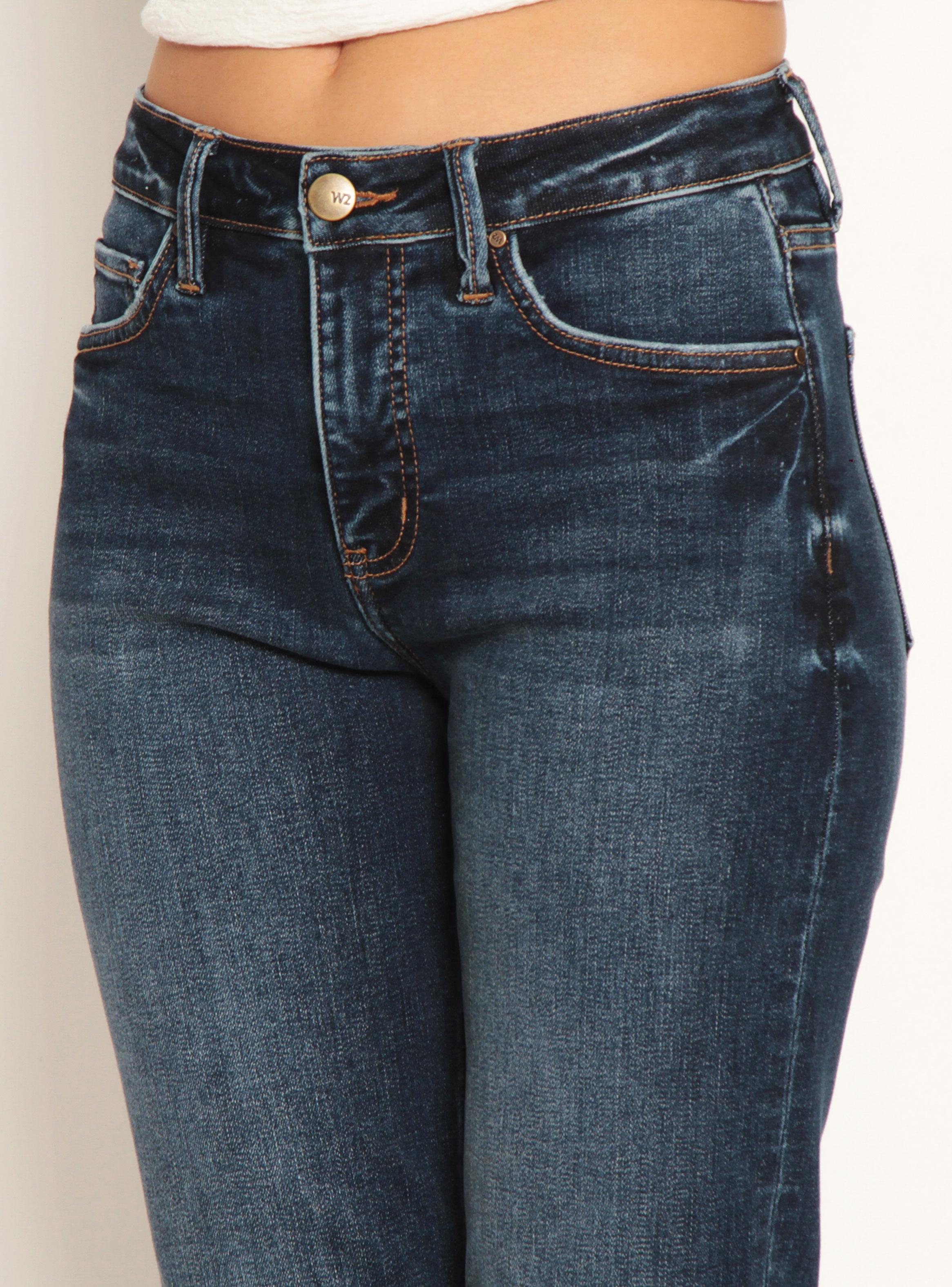 Jeans Flare Tiro Alto Pretina Básica 1 Botón Color-2