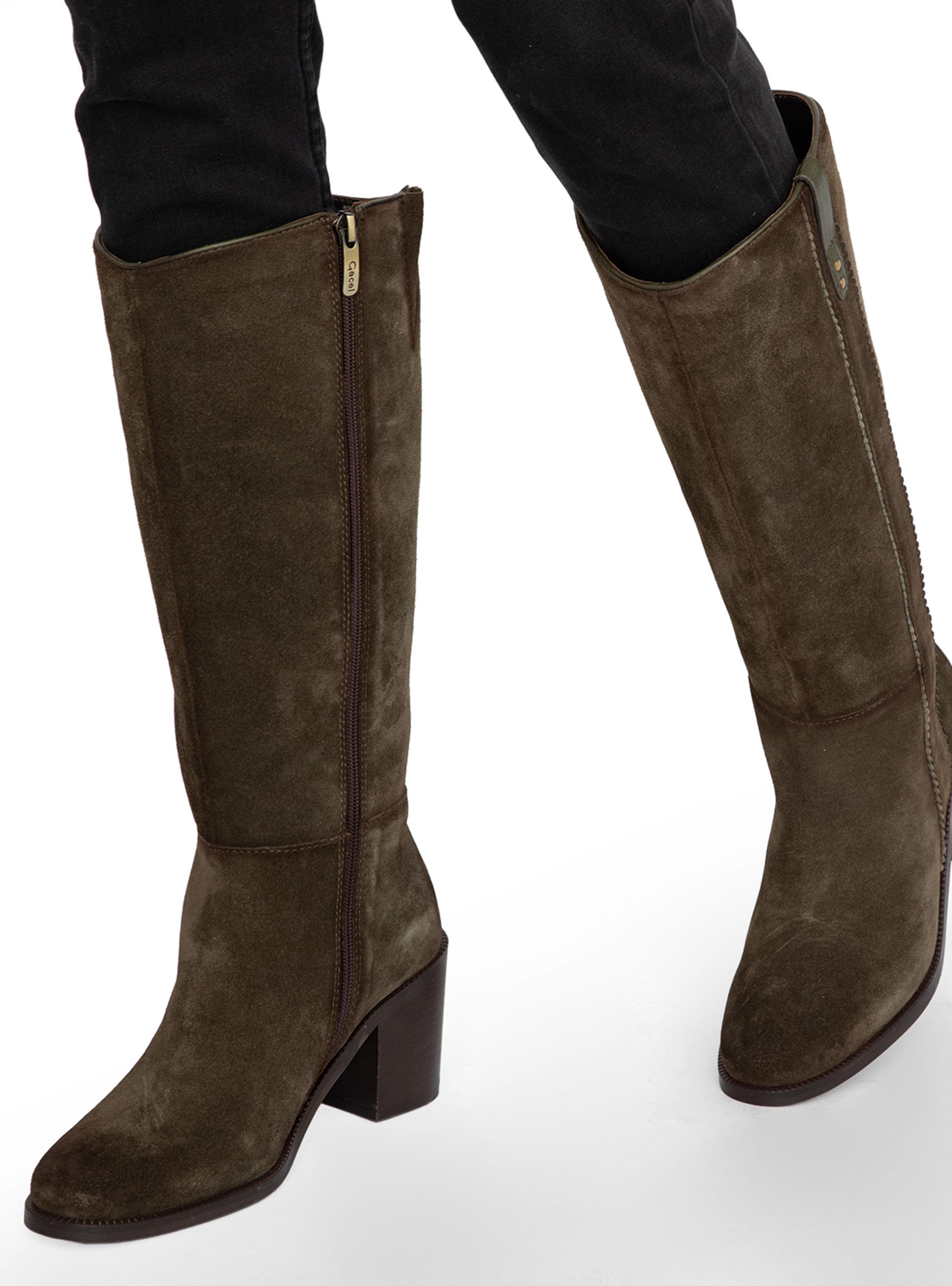 Bota Cuero Chiara 660743 Olivo Mujer-0