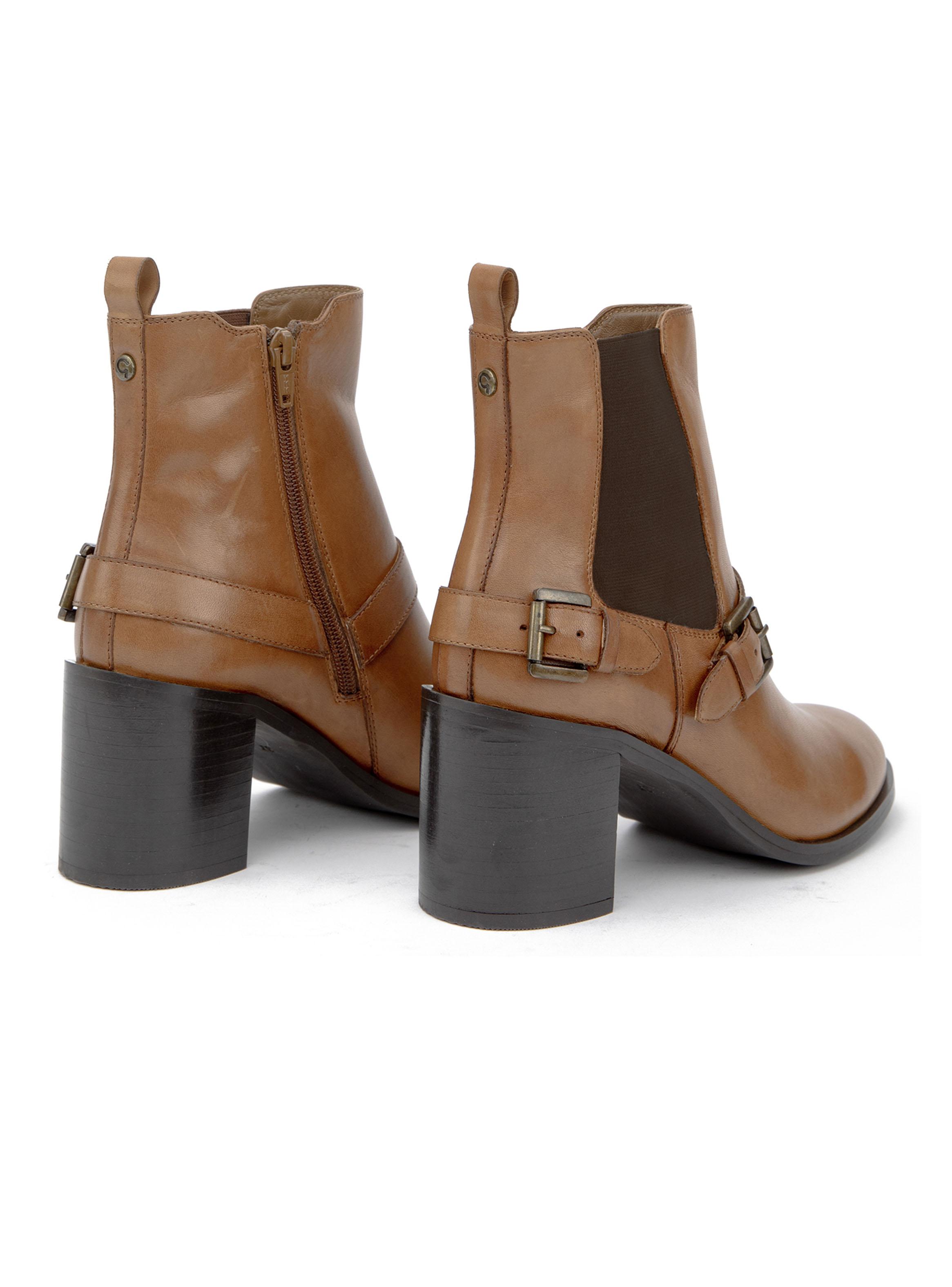 Botín Cuero Piarina 660968 Tostado Mujer-4