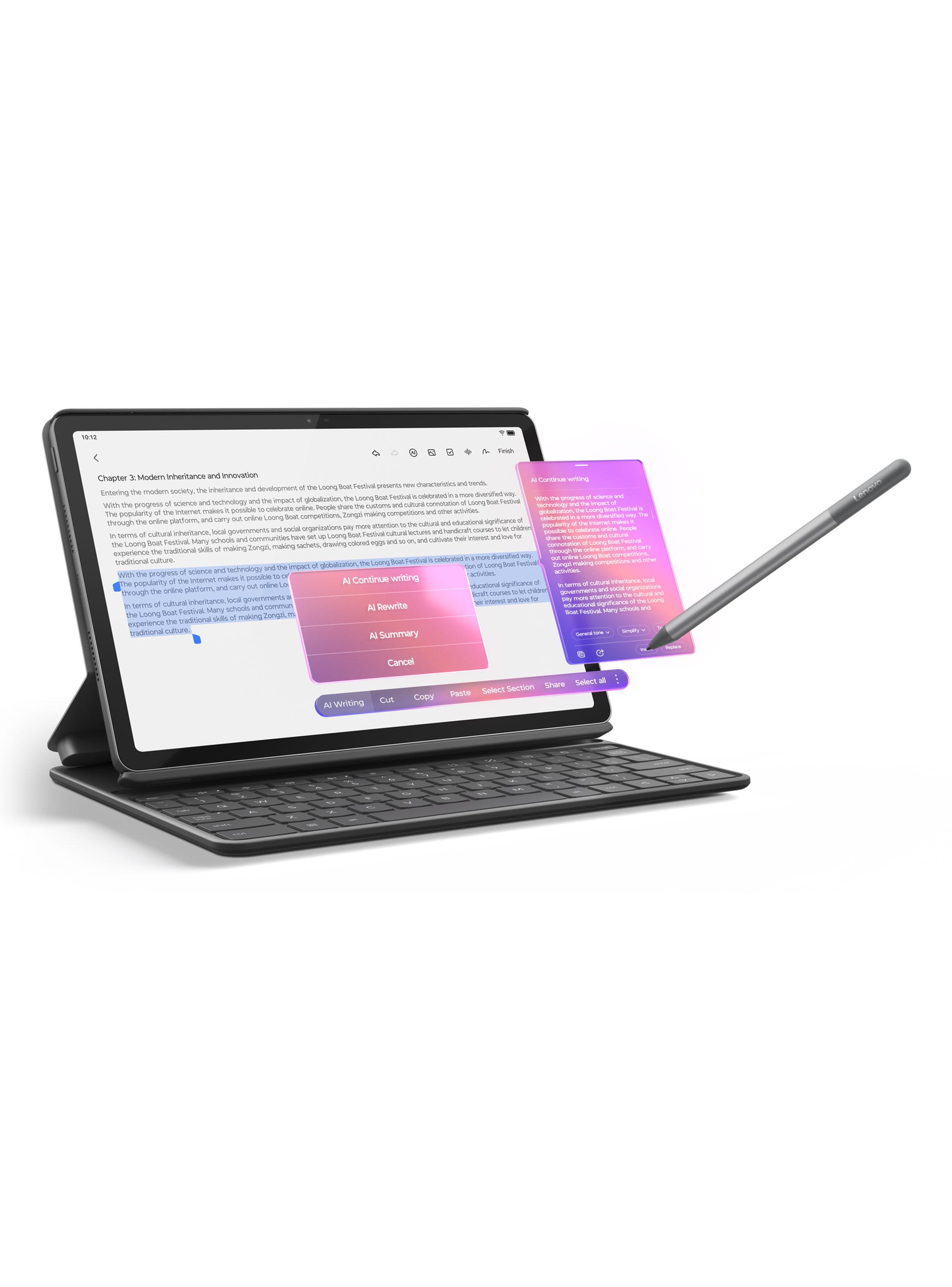 Tablet IdeaTab 8GB RAM 256GB SSD MediaTek D6300 11'' 2K 90Hz 5G Luna Grey + Teclado + Folio + Lápiz-6