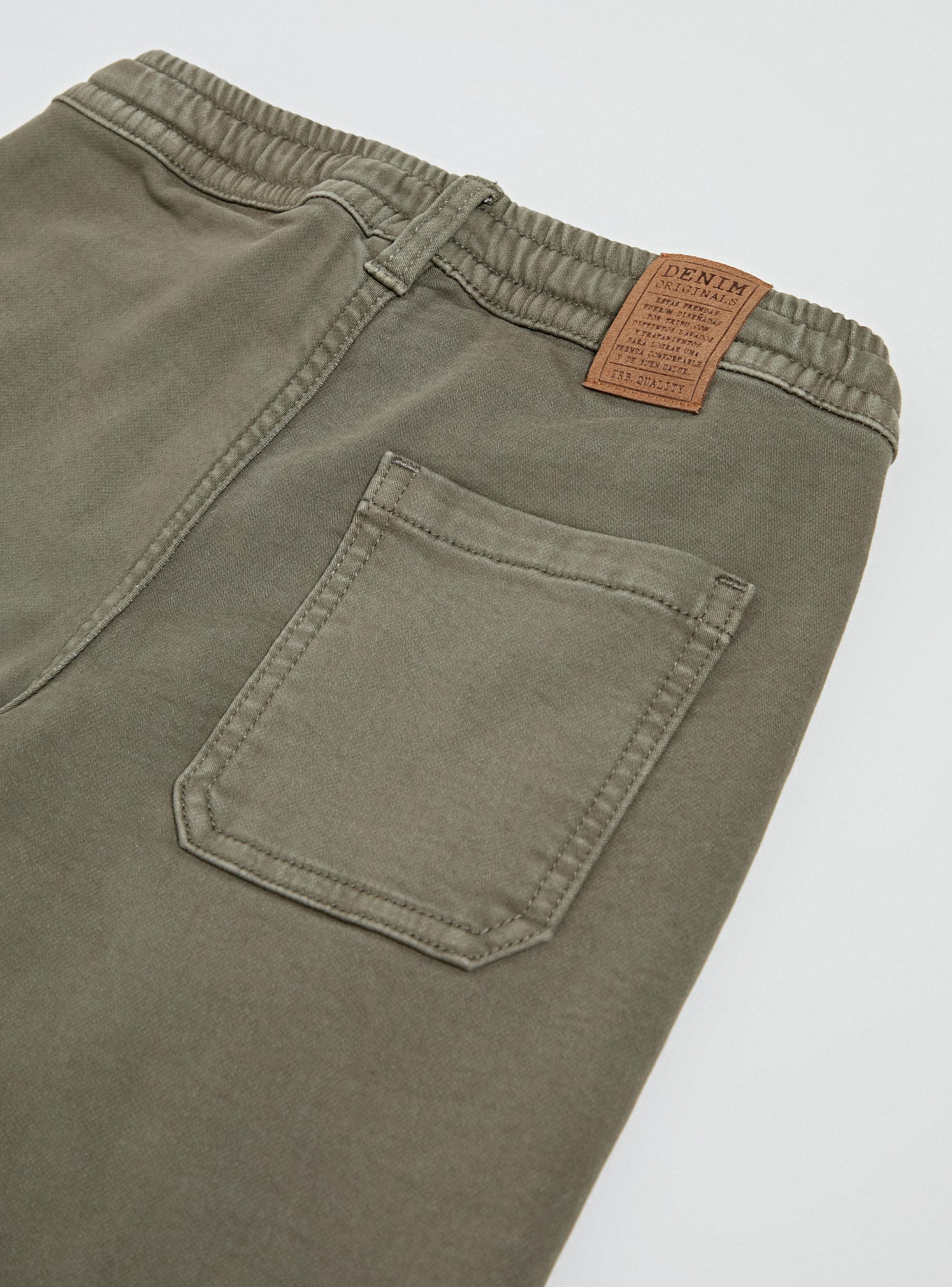 Pantalón Jeans Color Tela Confortable-2