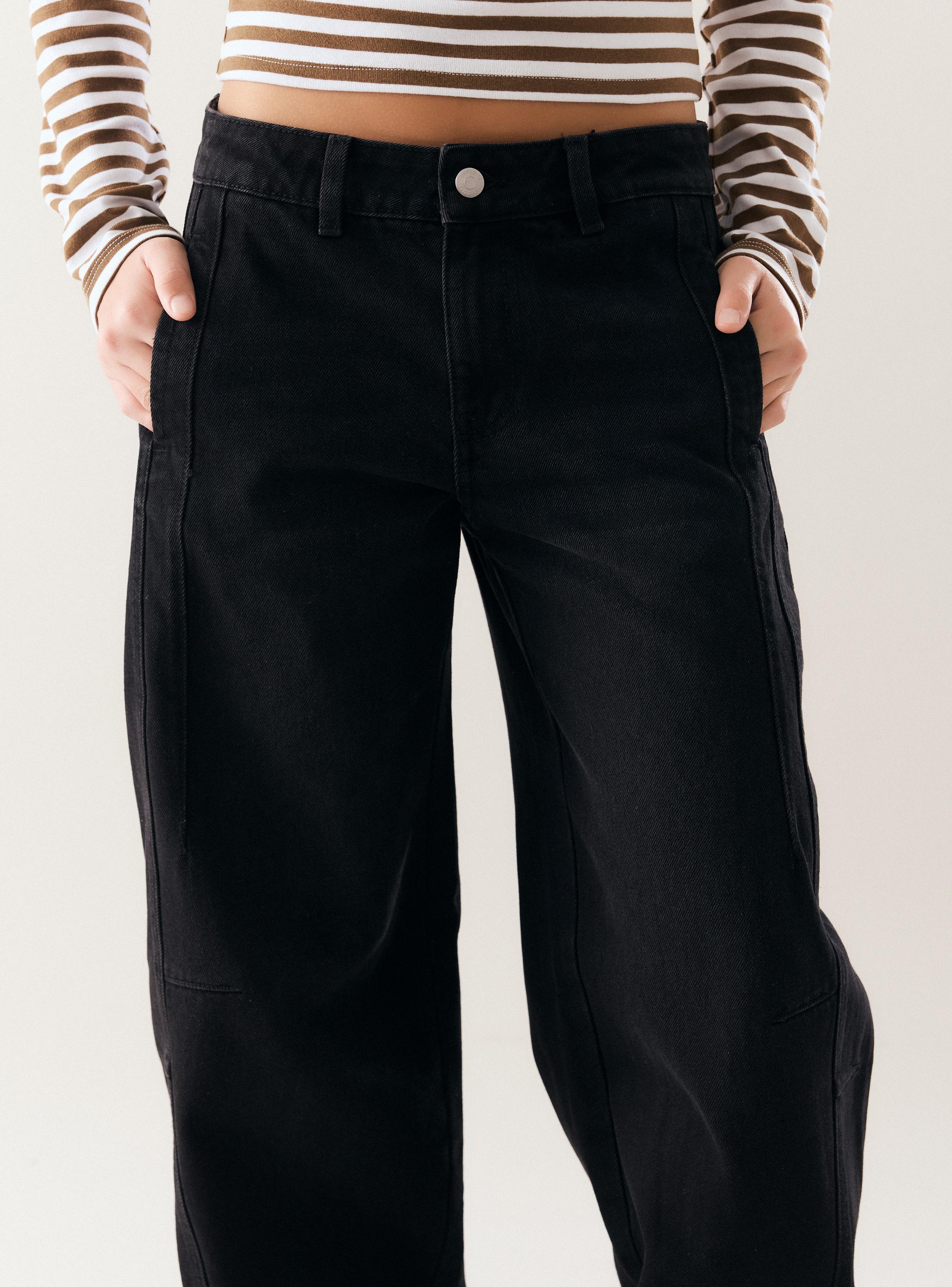 Jeans Balloon Tiro Alto con Cortes en Costados-2