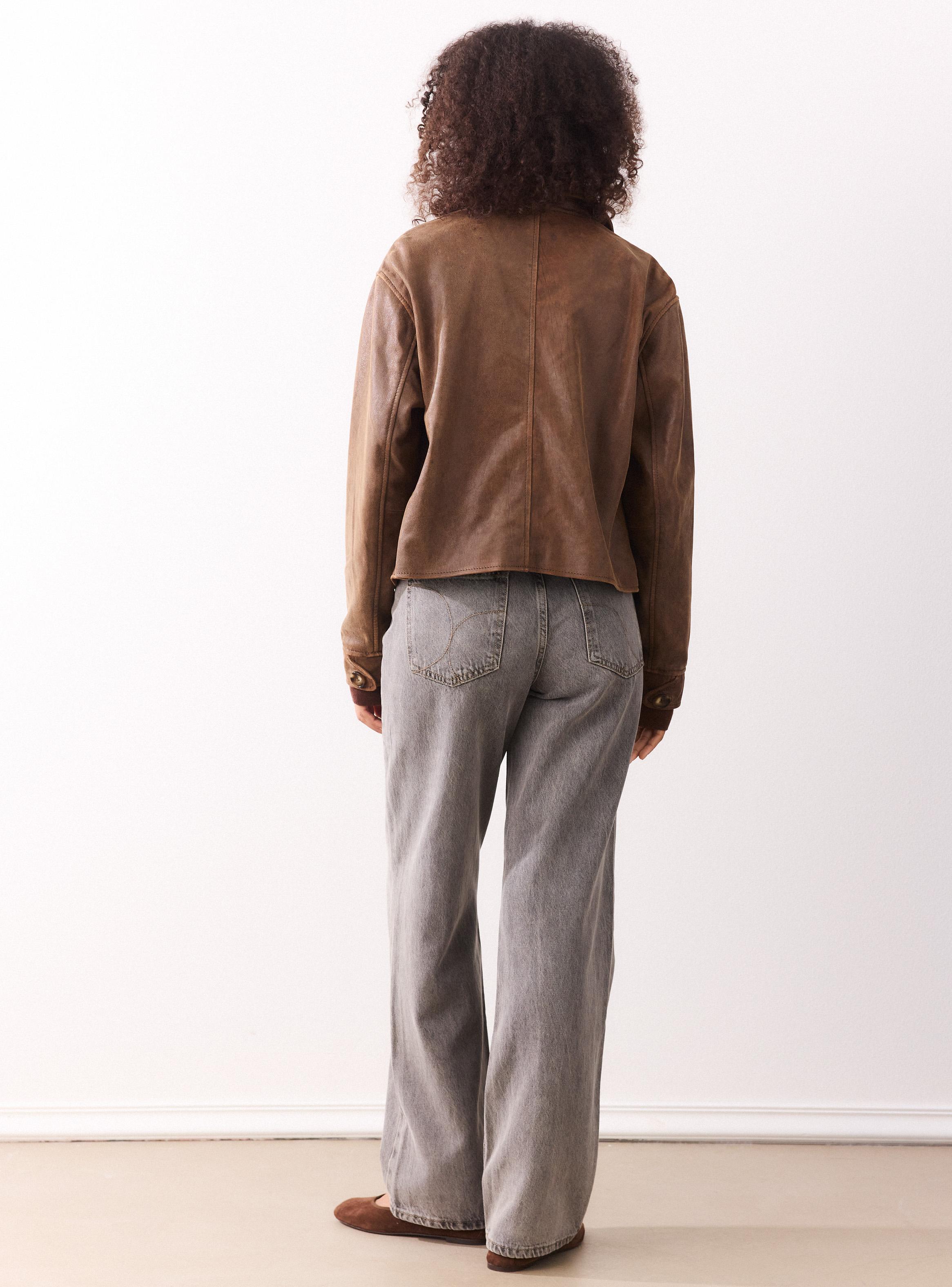 Chaqueta Cuero Desgastado-5