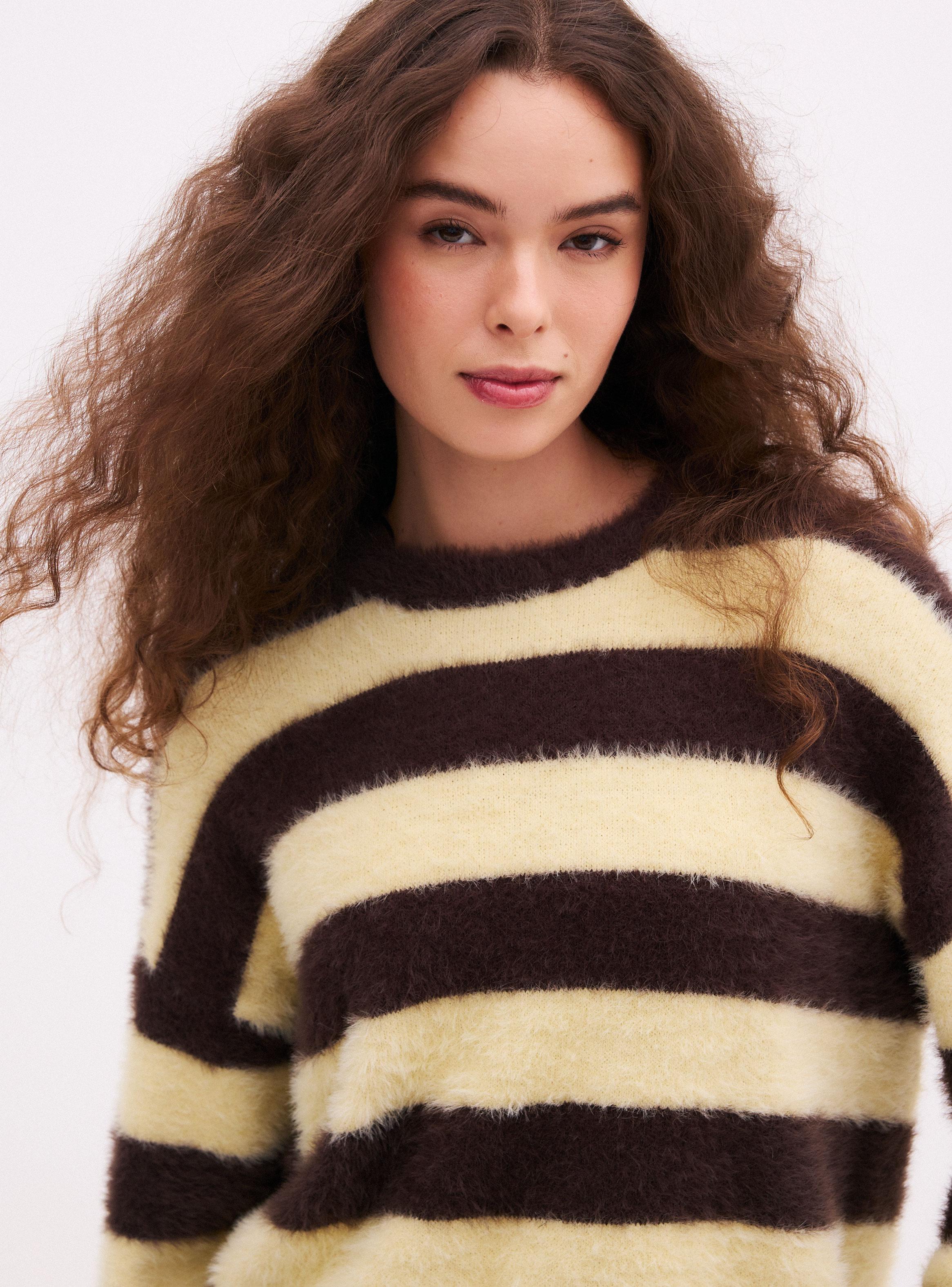 Sweater Cuello Redondo Estampado Rayas-3