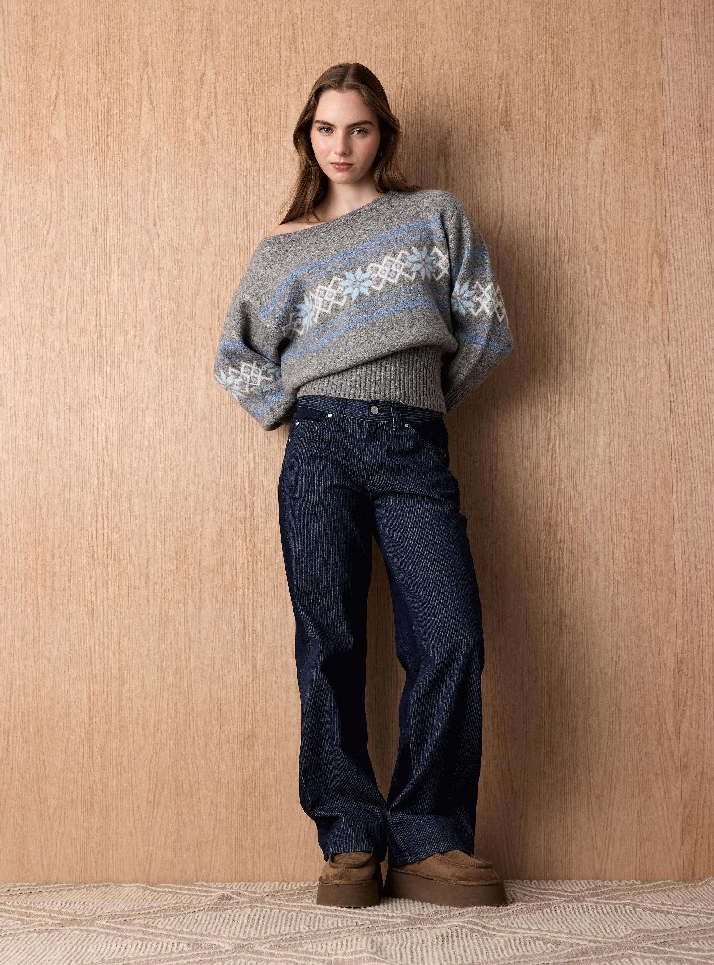 Sweater Cuello Bote y Manga Globo-4