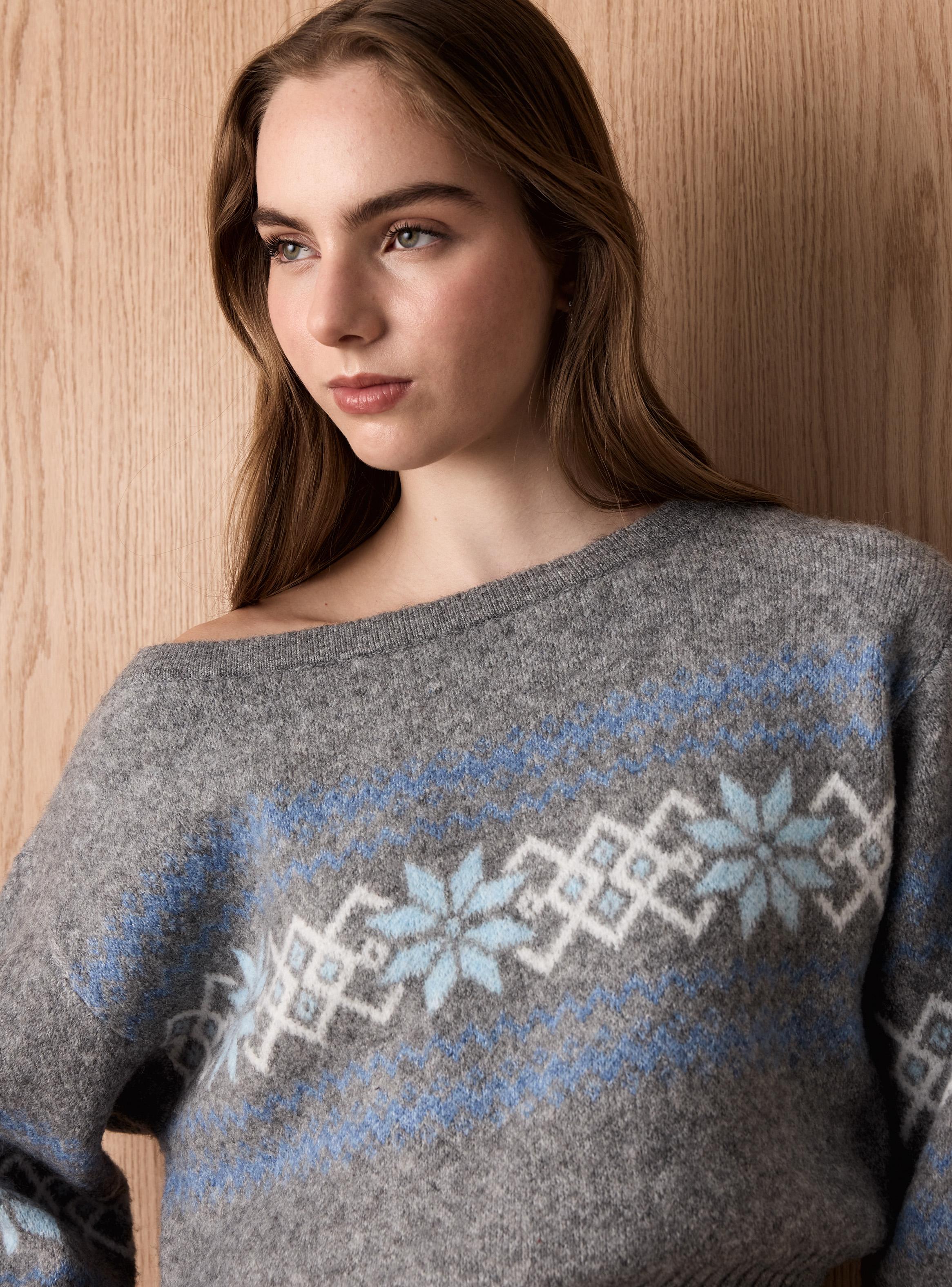 Sweater Cuello Bote y Manga Globo-3