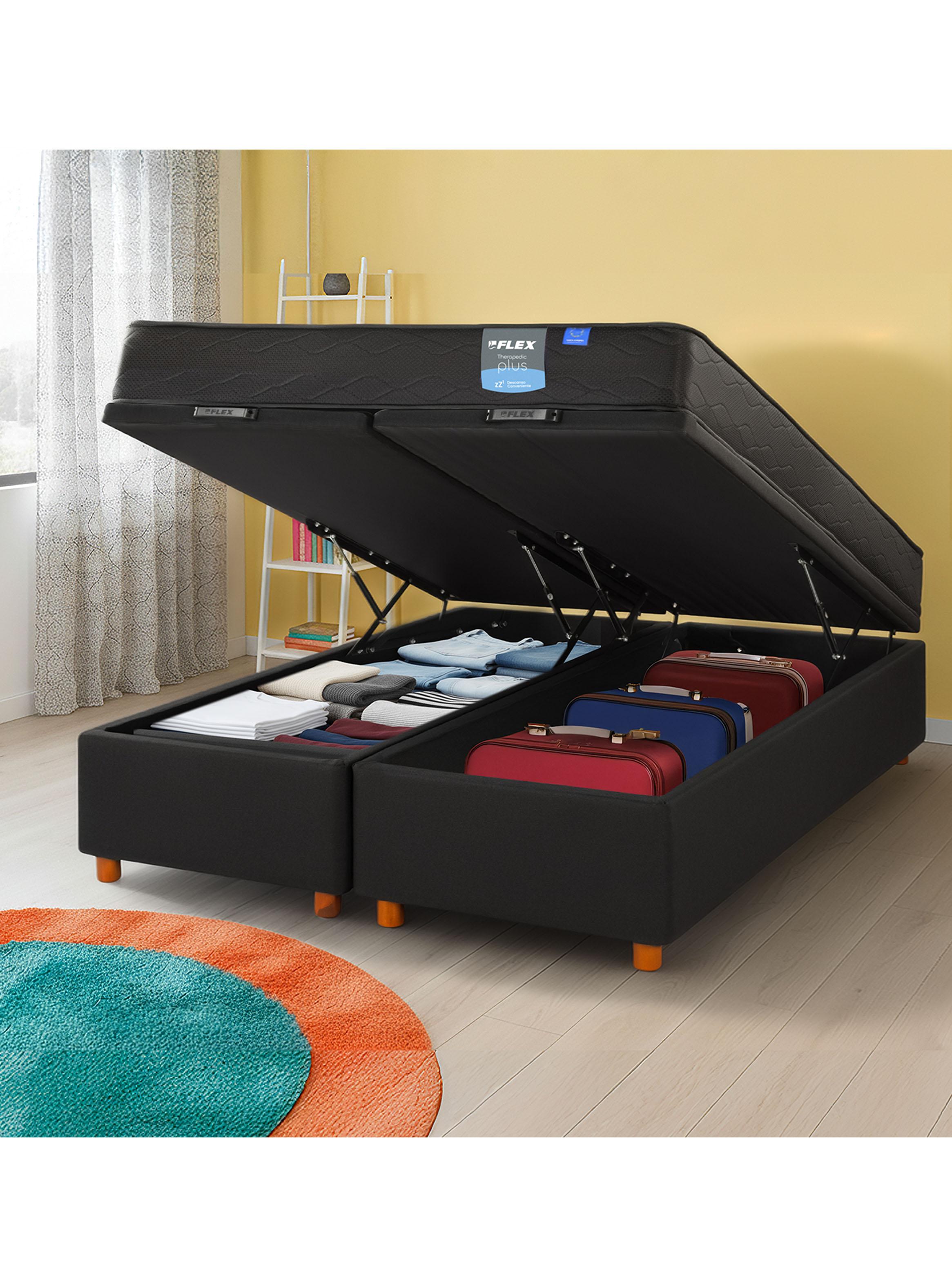 Cama Baúl Therapedic Plus 2 Plazas Base Dividida-5