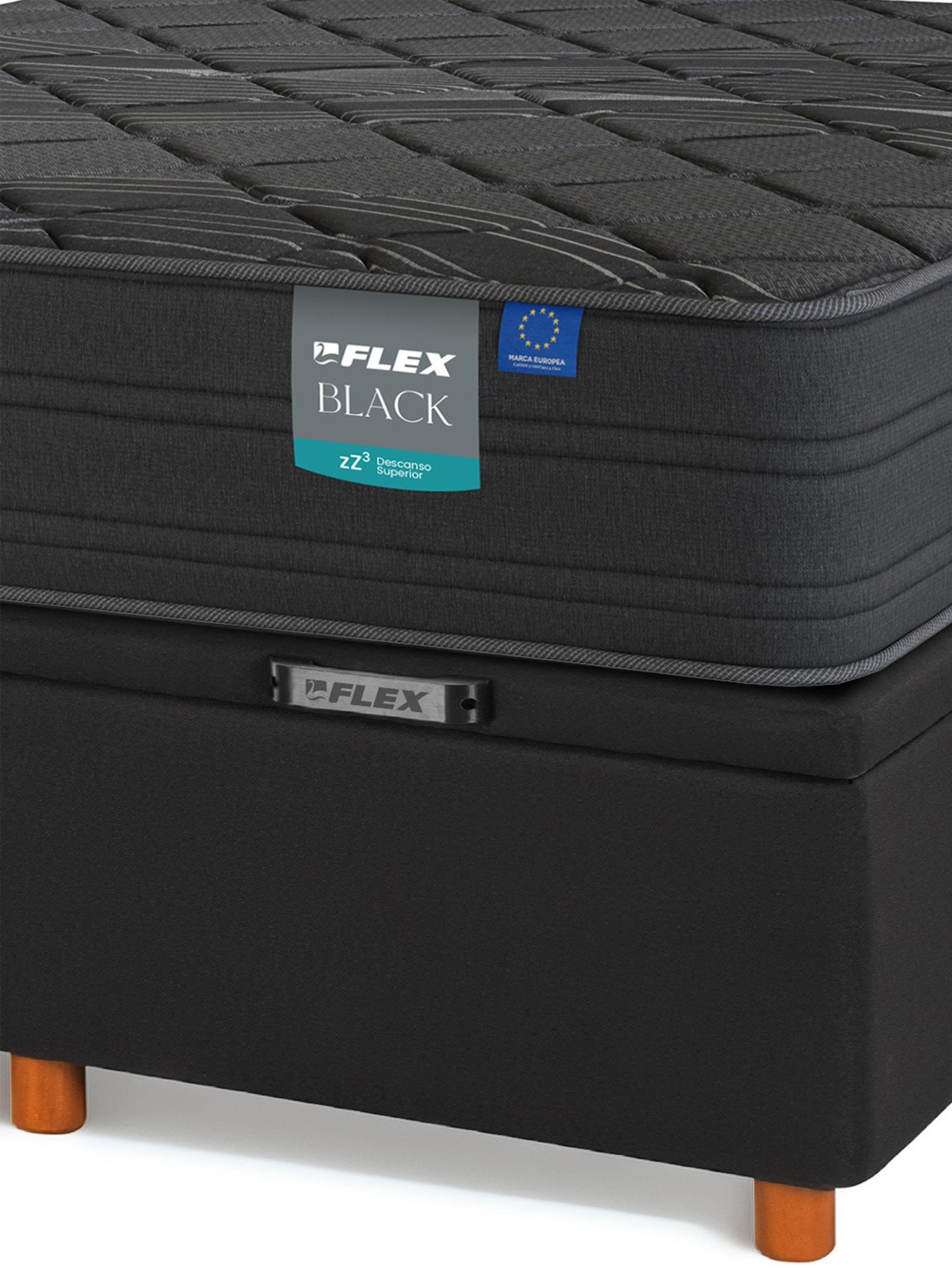 Cama Baúl Black 2 Plazas Base Dividida-2