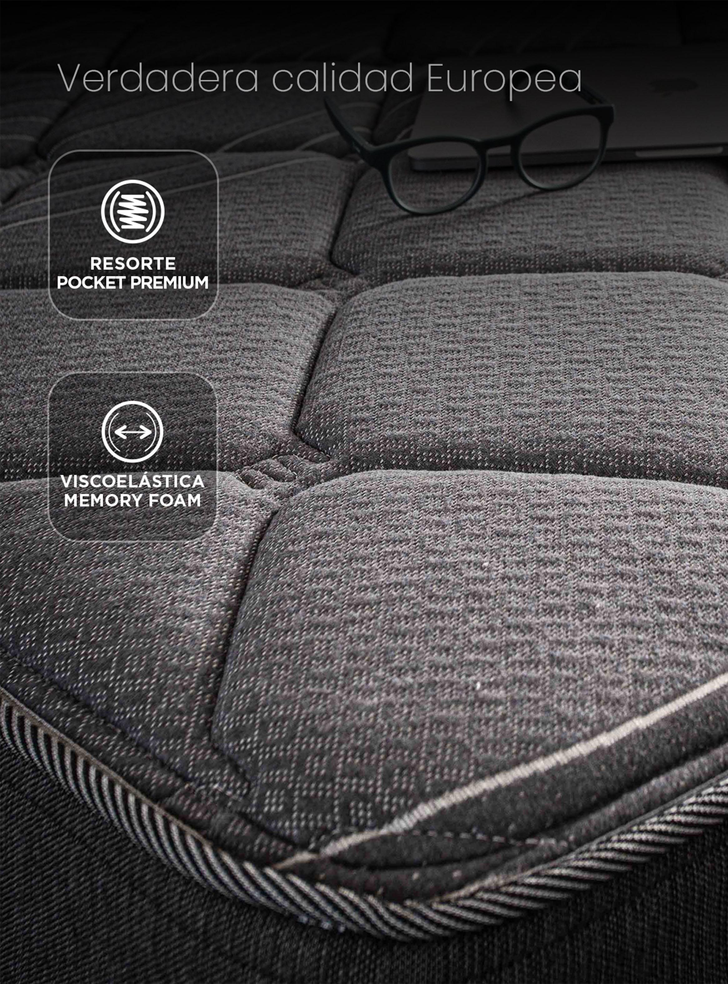 Cama Baúl Black 2 Plazas Base Dividida-3