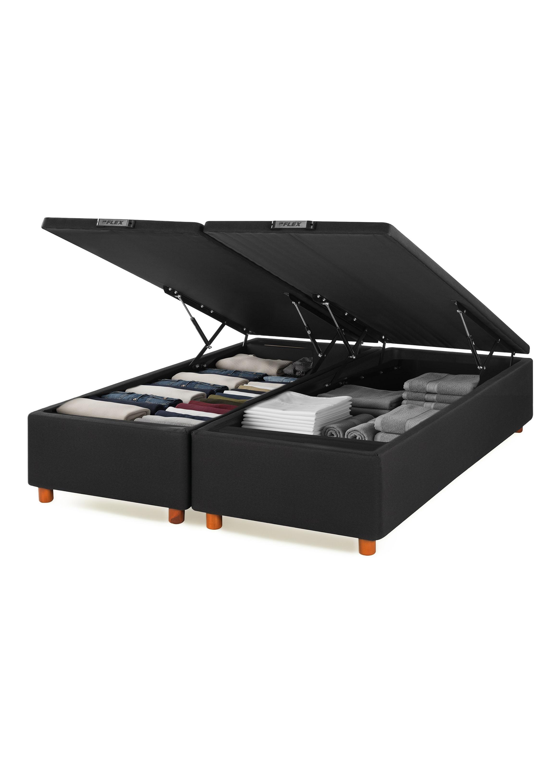 Base Dividida Baúl 2 Plazas Negra-2