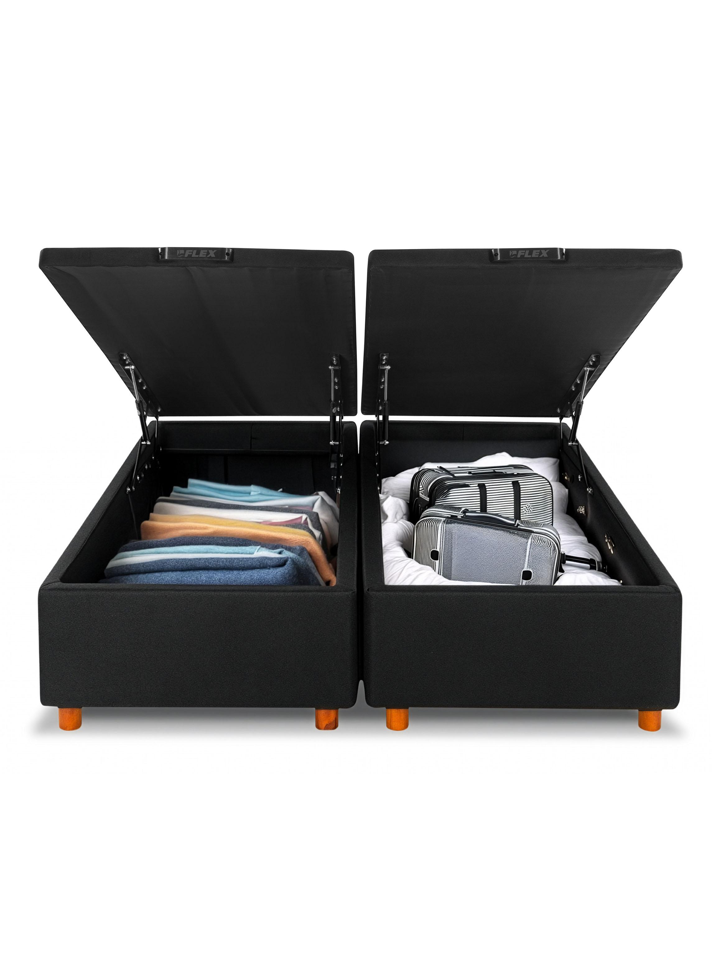 Base Dividida Baúl 2 Plazas Negra-4