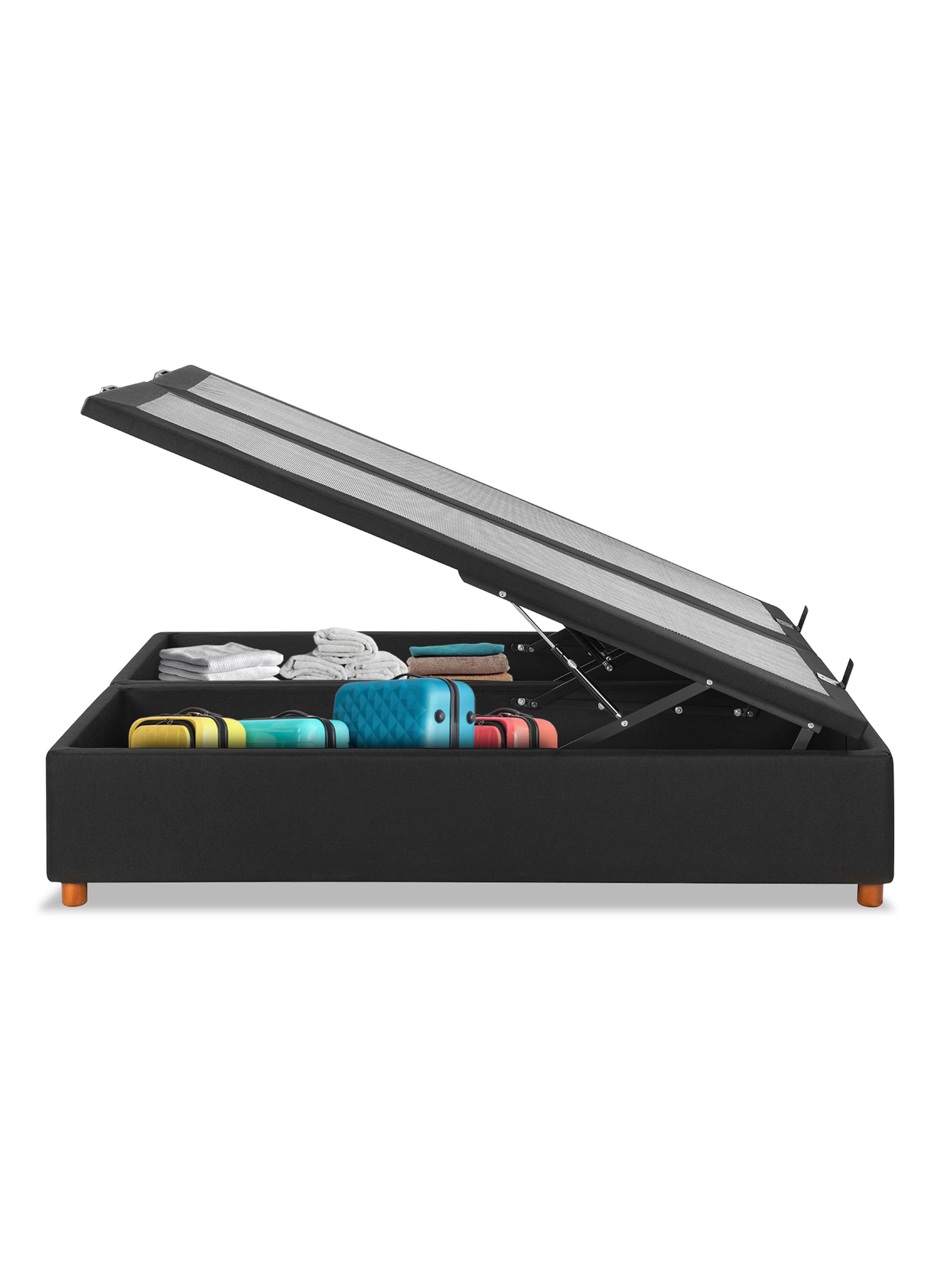 Base Dividida Baúl 2 Plazas Negra-5