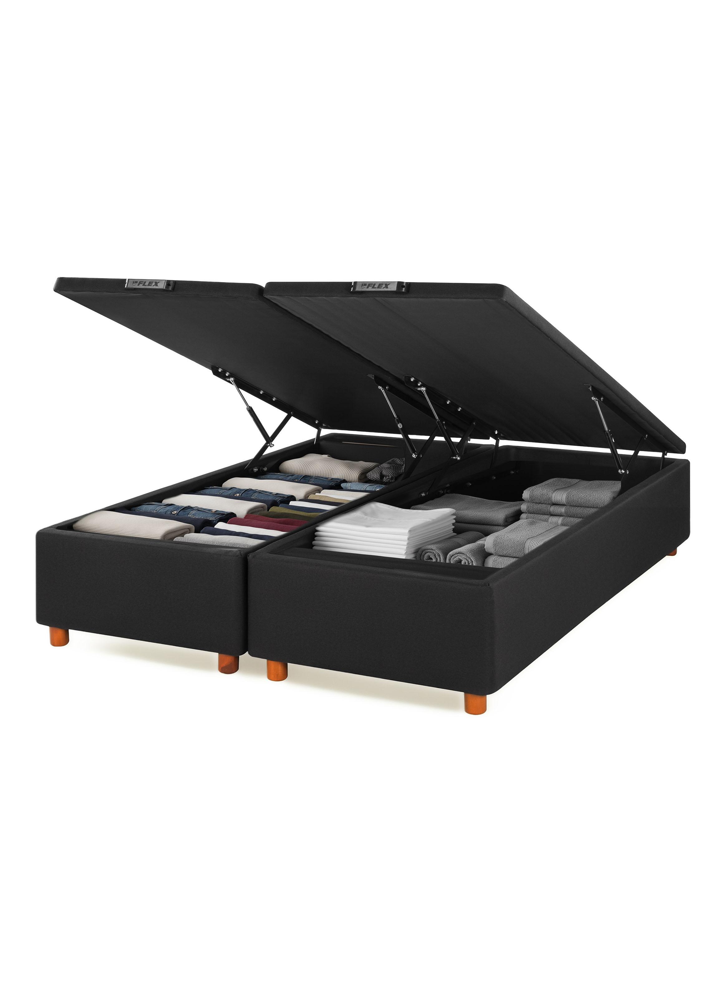 Base Dividida Baúl 2 Plazas Negra-3