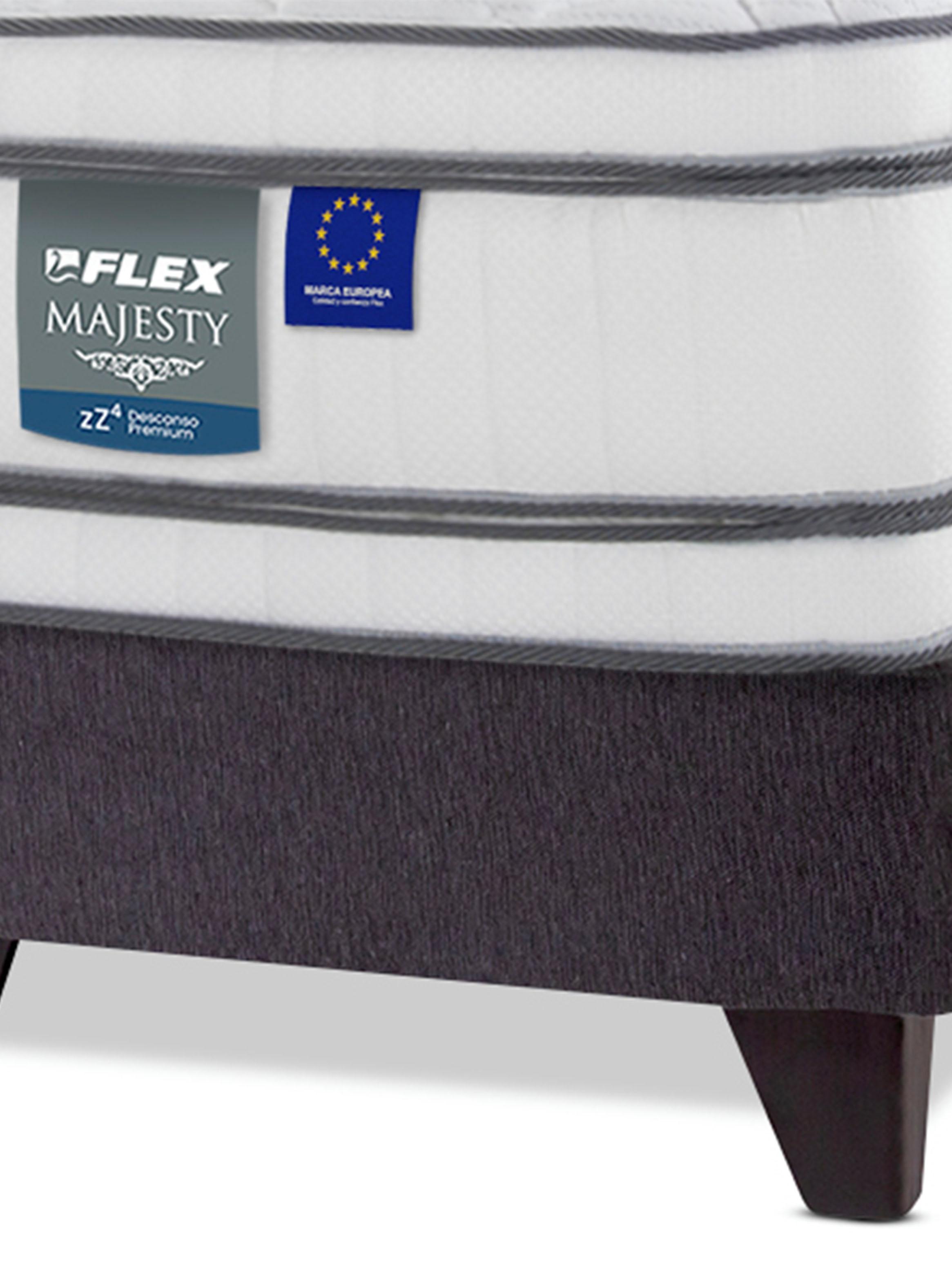 Cama Europea Majesty 1.5 Plazas Base Normal + Respaldo Colonia-3