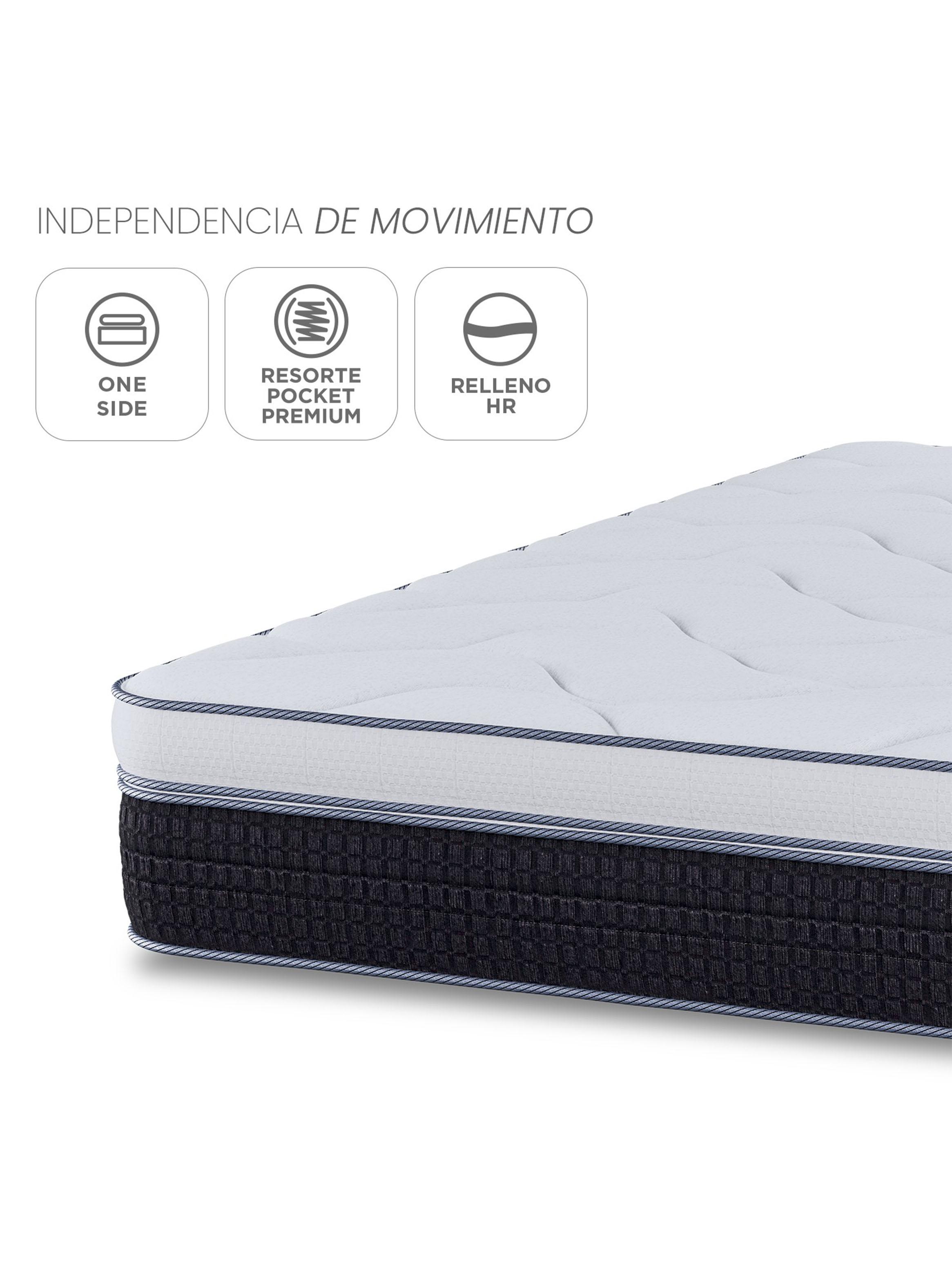 Cama Europea Nexus 1.5 Plazas Base Normal + Respaldo Colonia-2