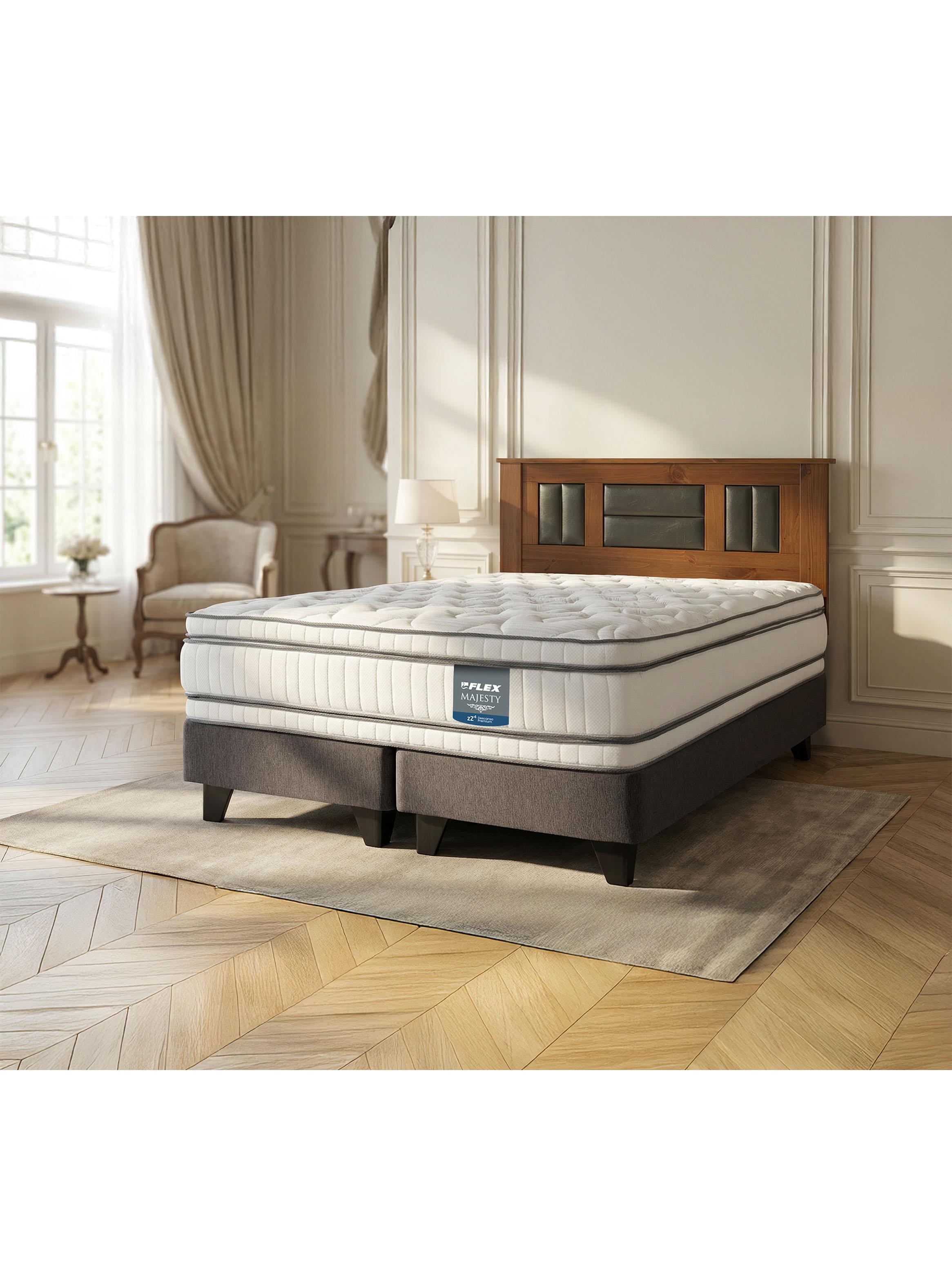 Cama Europea Majesty 2 Plazas Base Dividida + Respaldo Lorraine-5