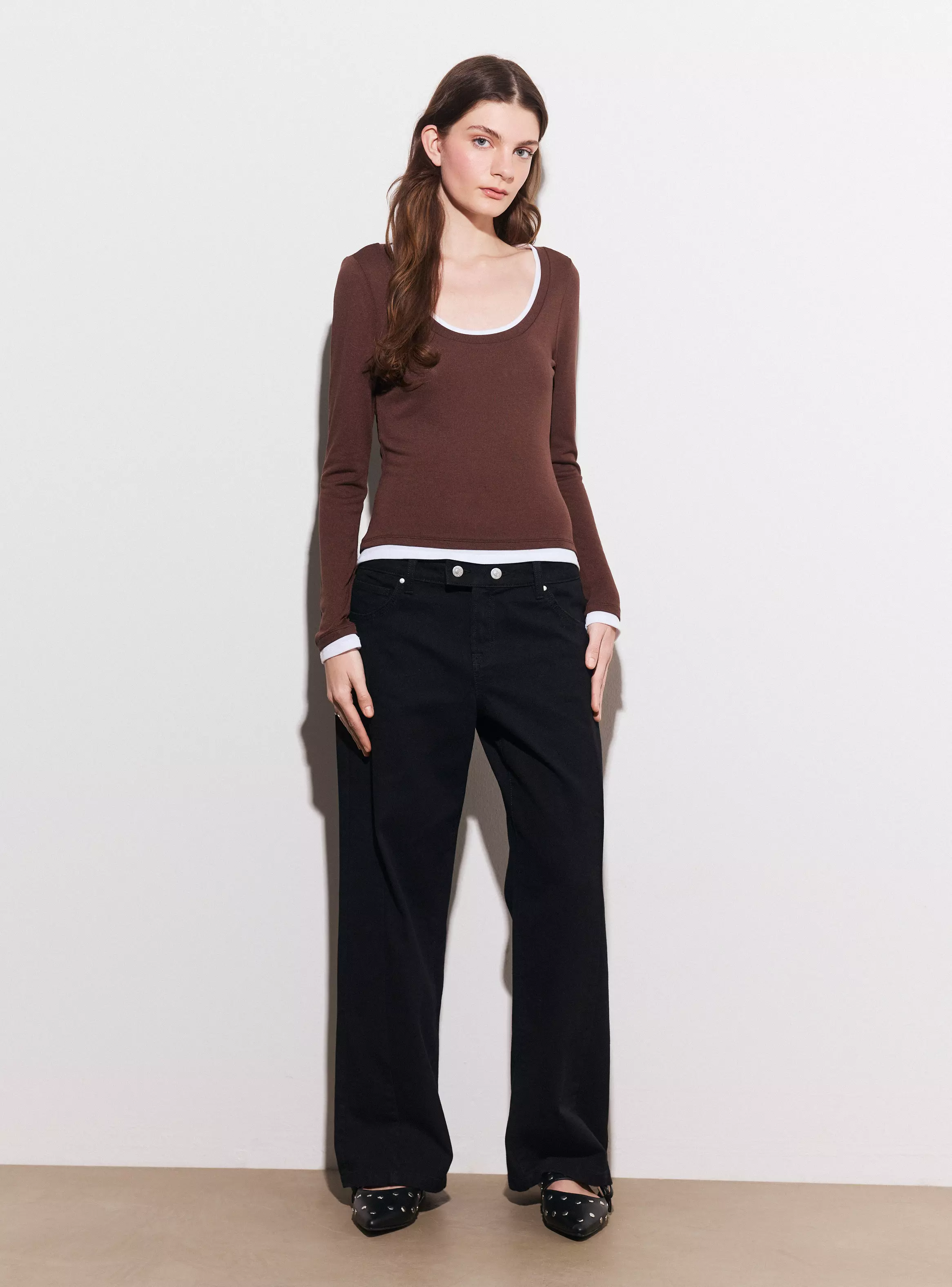 Jeans Bootcut Tiro Medio con Botones Cruzados-4
