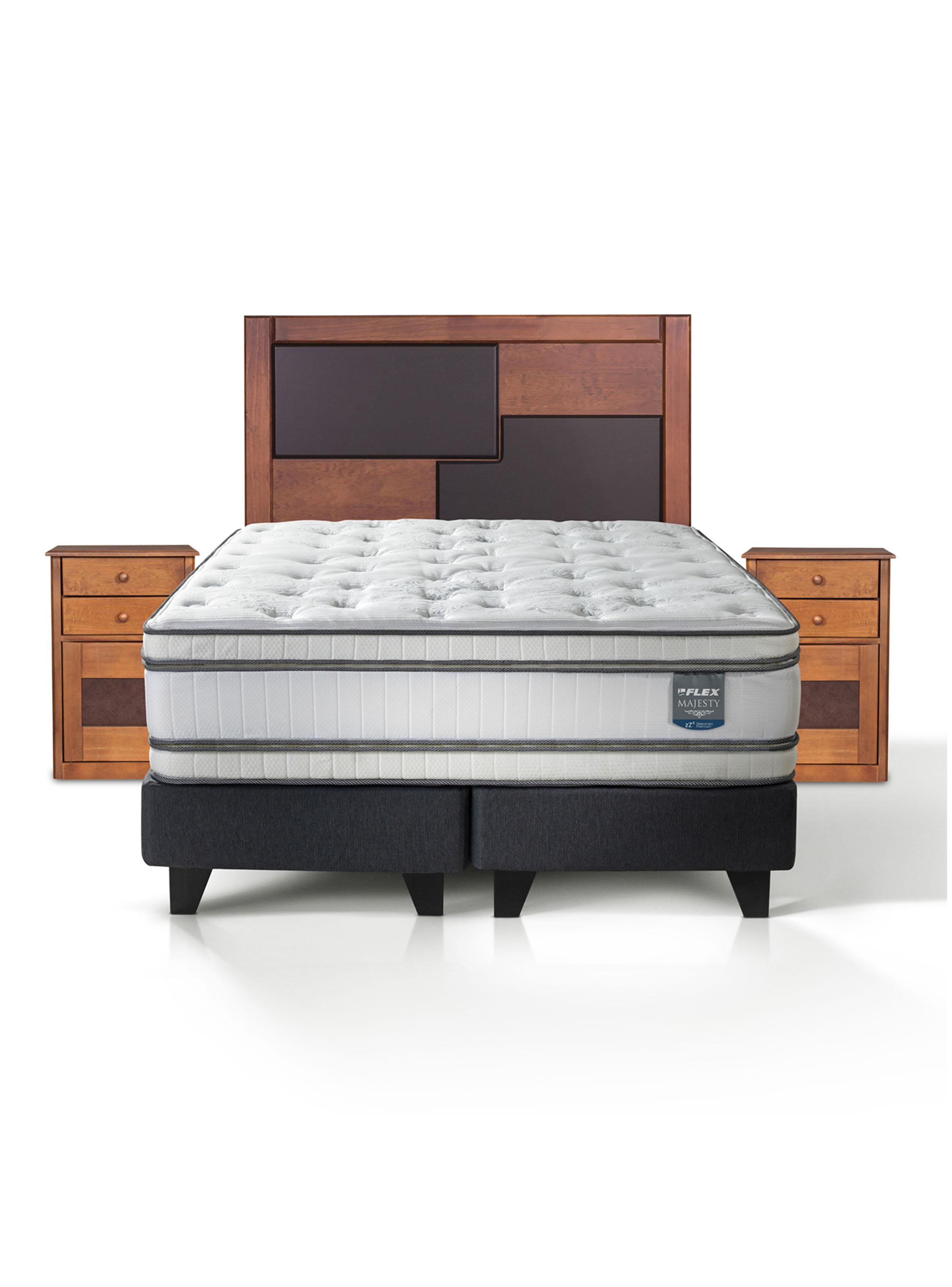 Cama Europea Majesty 2 Plazas + Respaldo Set Colonia-2