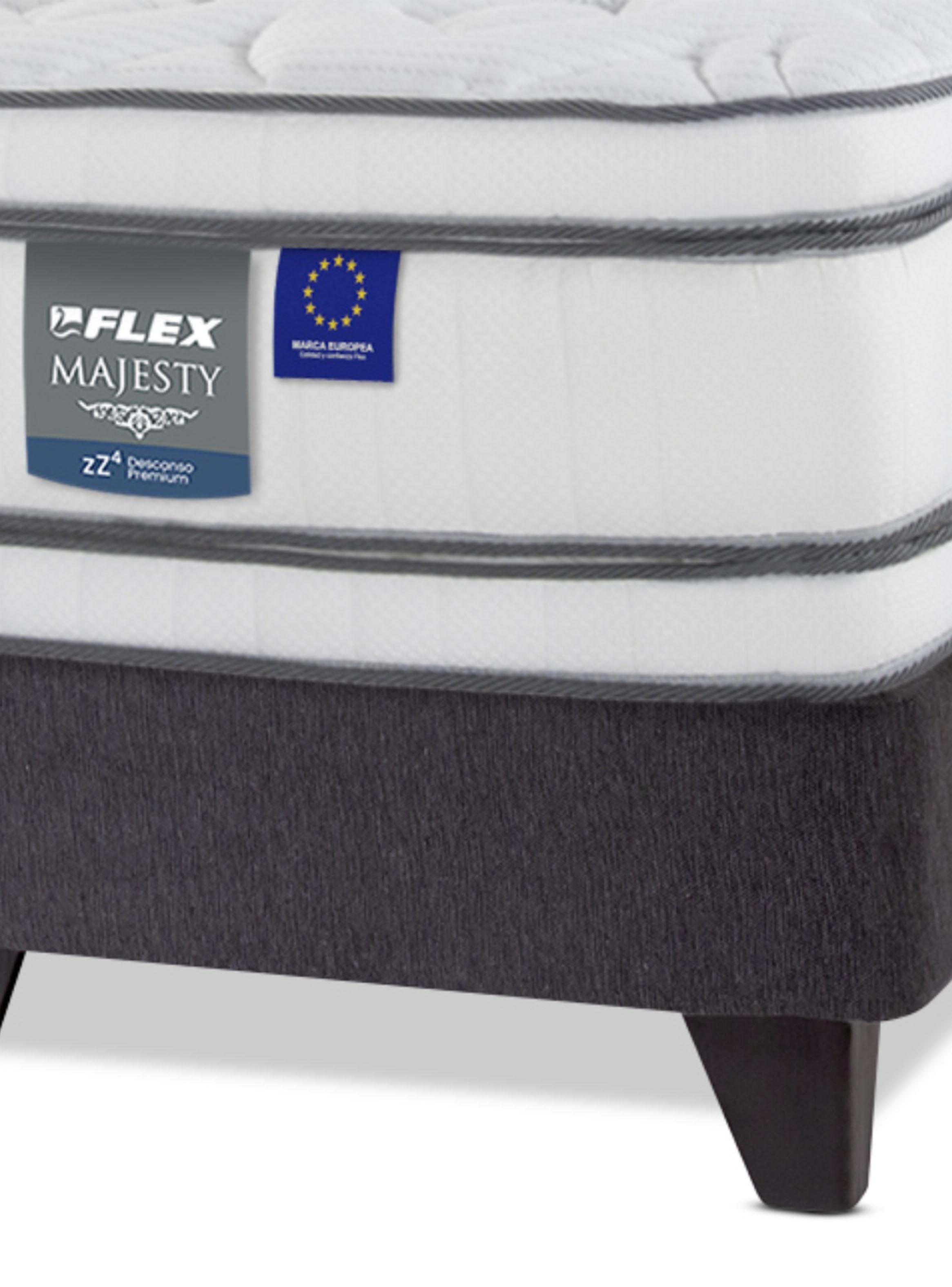 Cama Europea Majesty Súper King Base Dividida Grafito + Respaldo Design Grafito-3