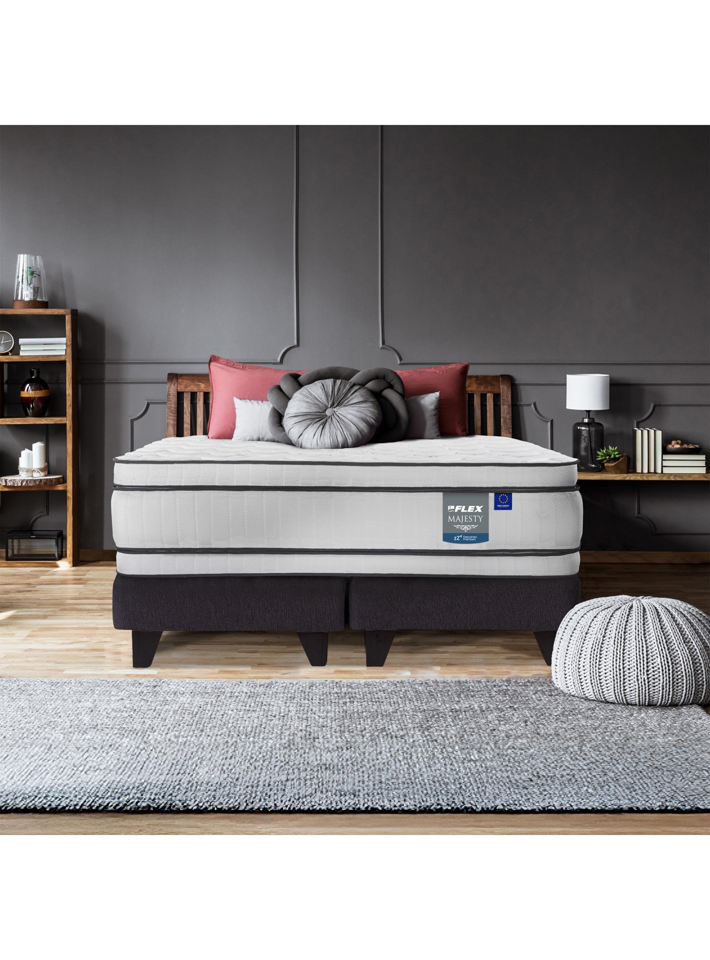 Cama Europea Majesty 2 Plazas Base Dividida Grafito-5