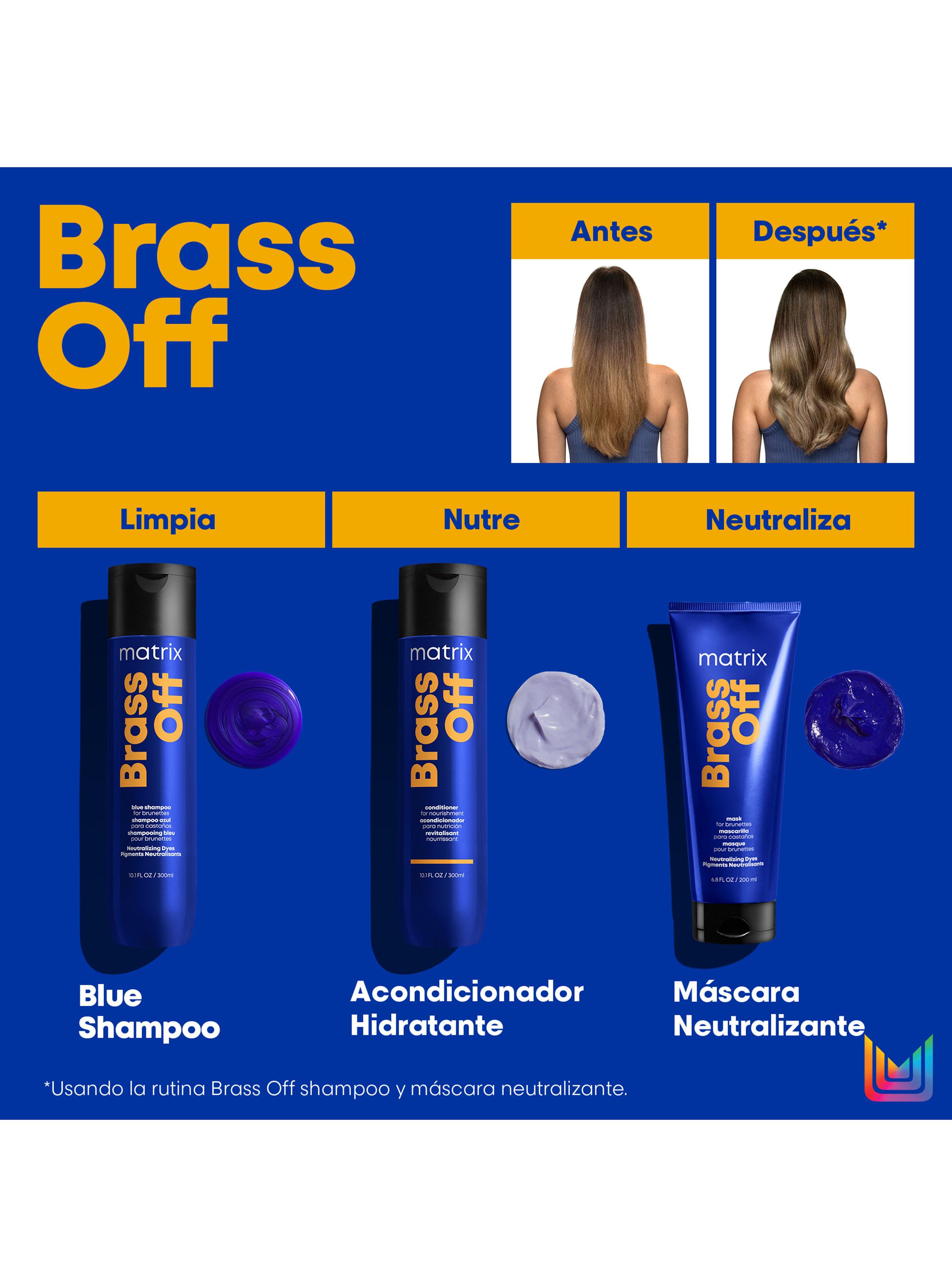 Shampoo Matizador Azul Cabello Castaño con Color Brass Off 300ml-5