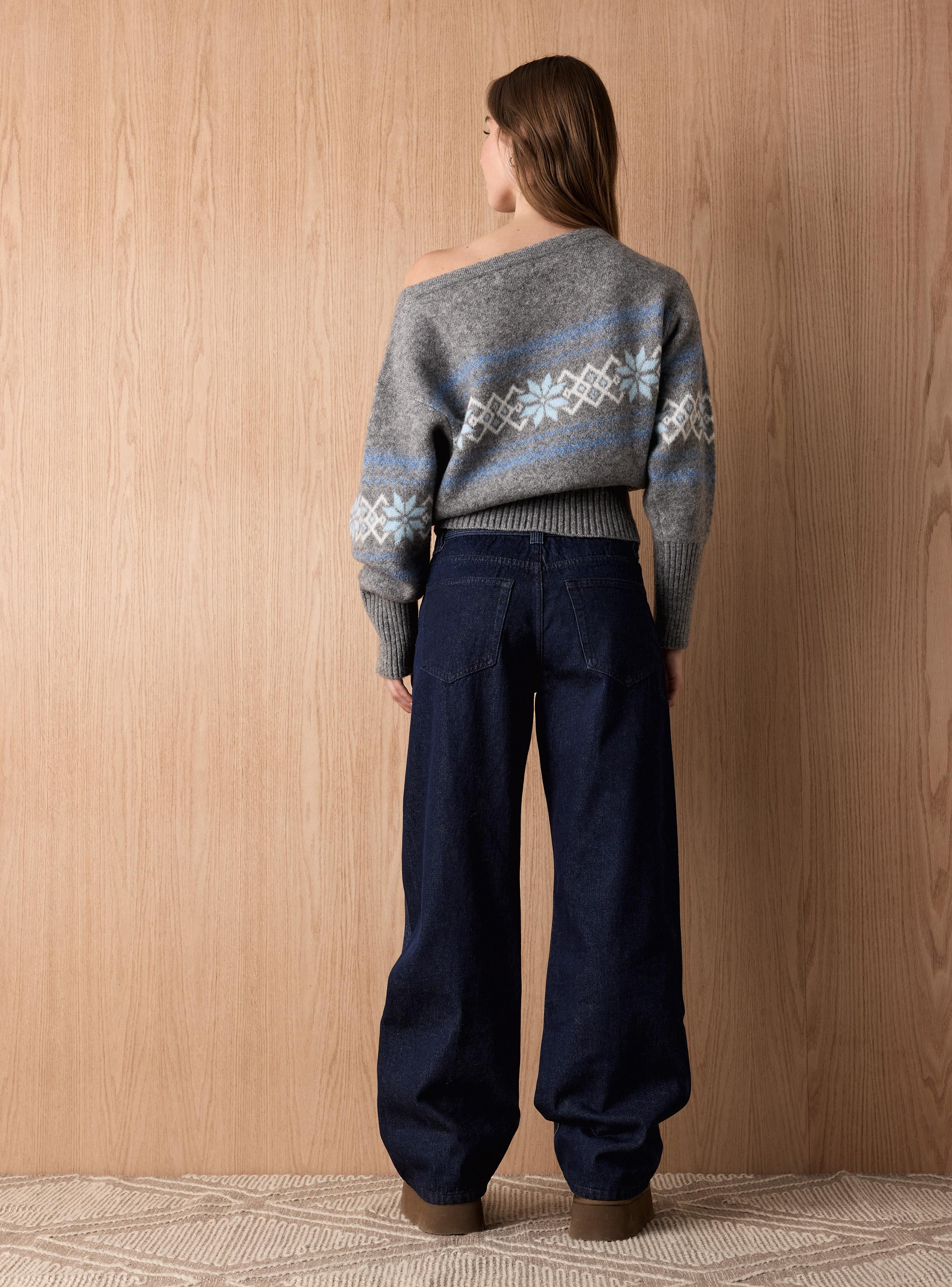 Jeans Rayas Verticales Regular Fit Tiro Medio-5