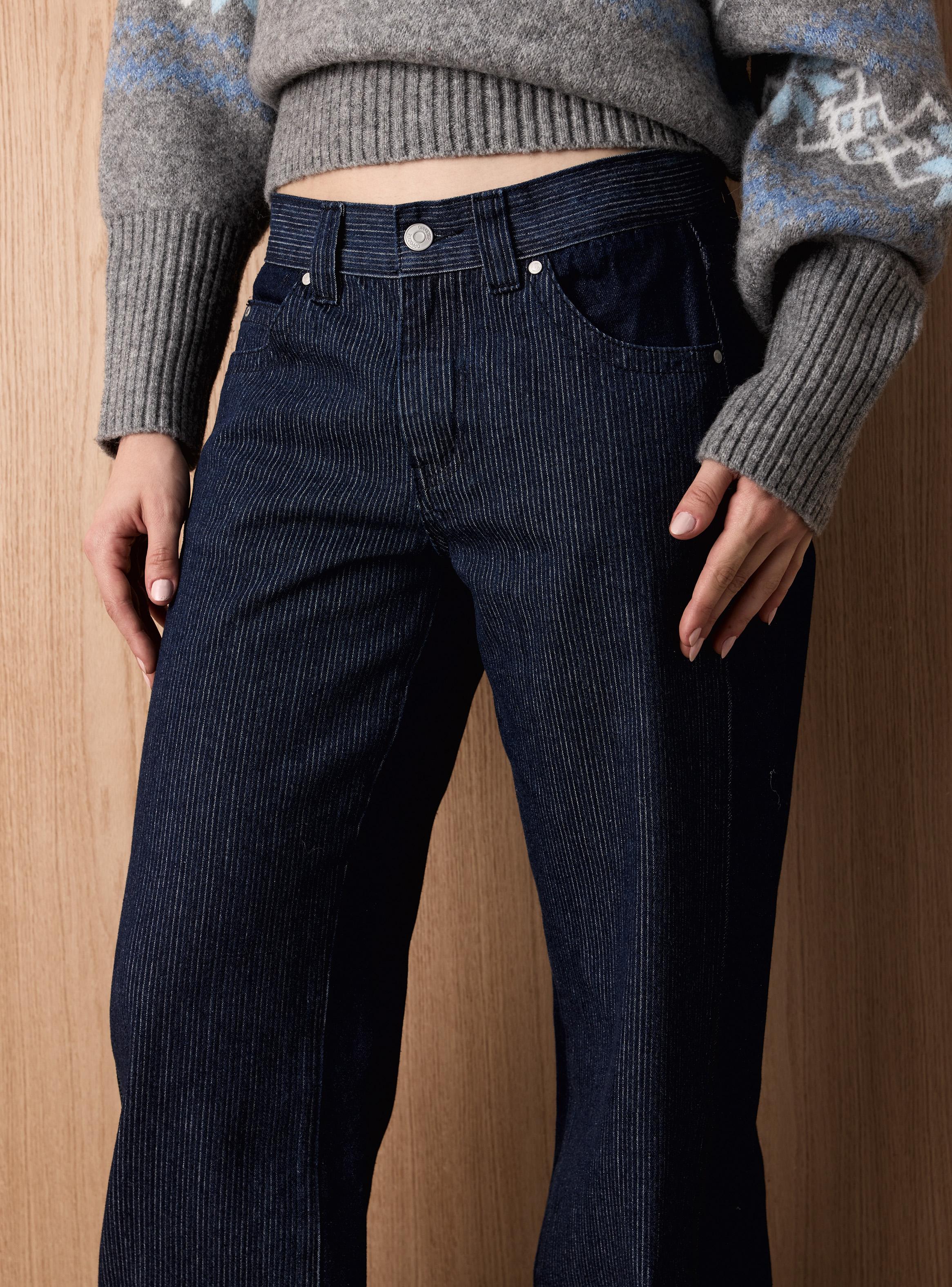 Jeans Rayas Verticales Regular Fit Tiro Medio-2