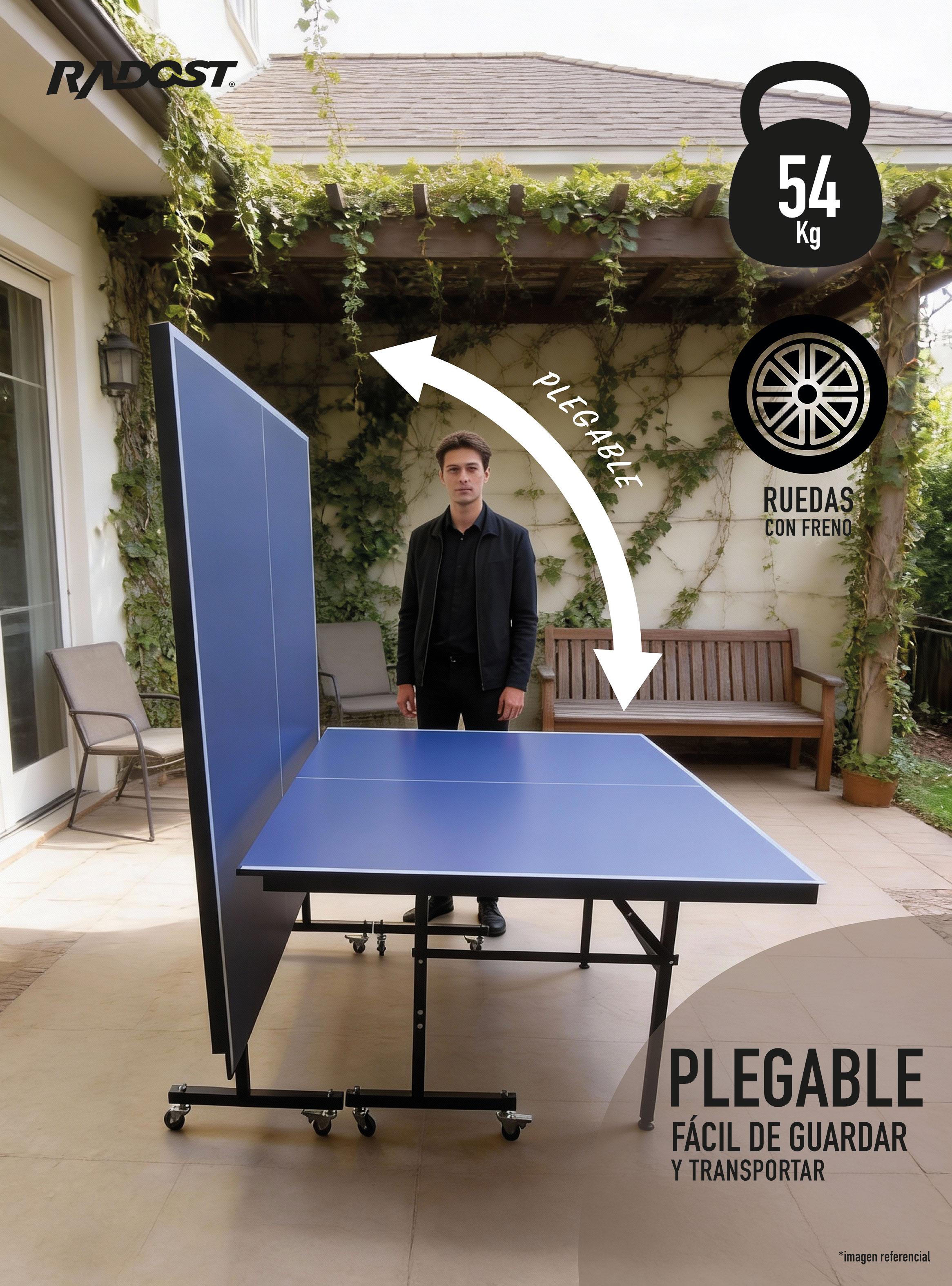 Mesa de Ping Pong 2 Posiciones Azul-5