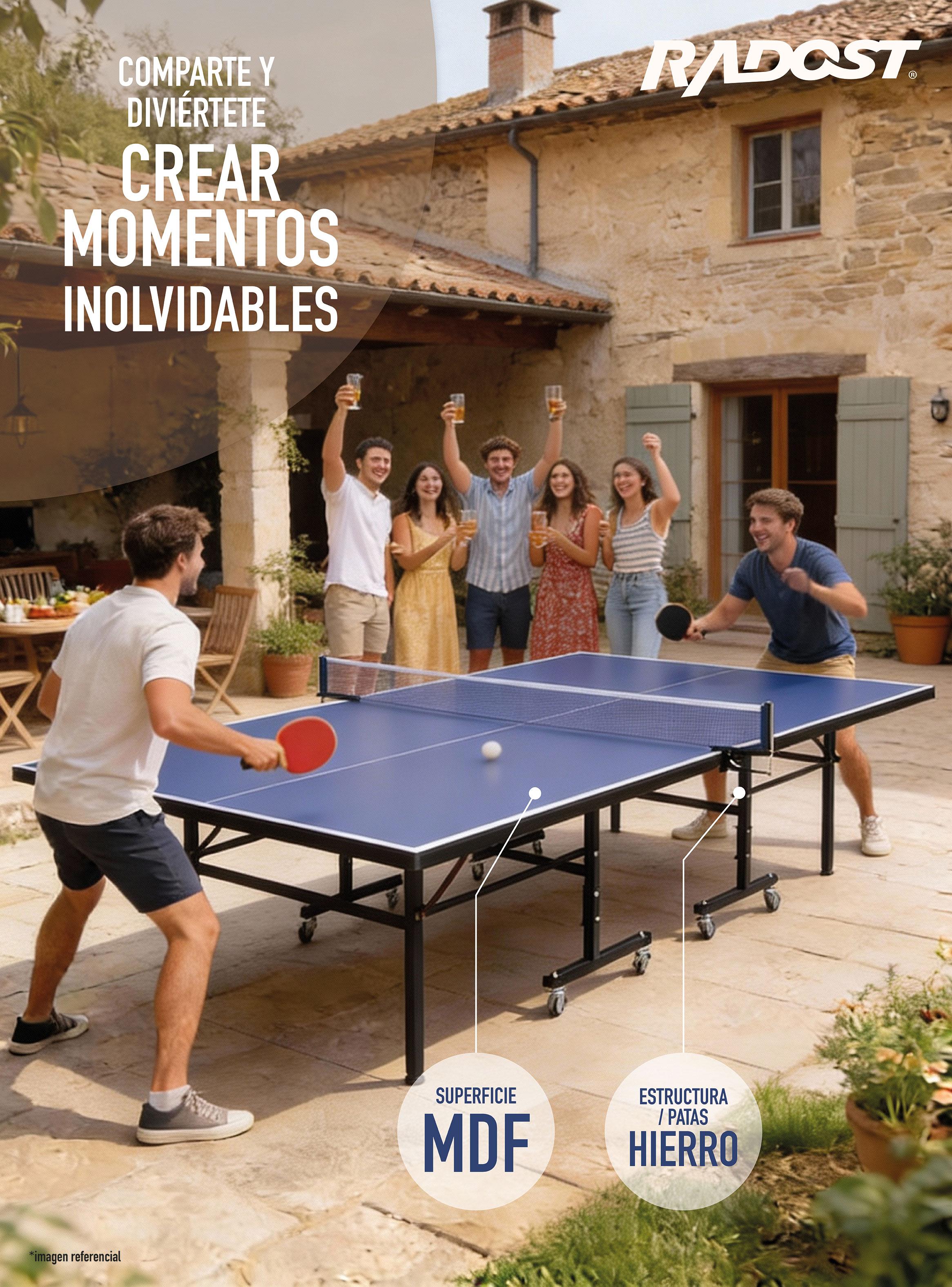 Mesa de Ping Pong 2 Posiciones Azul-6