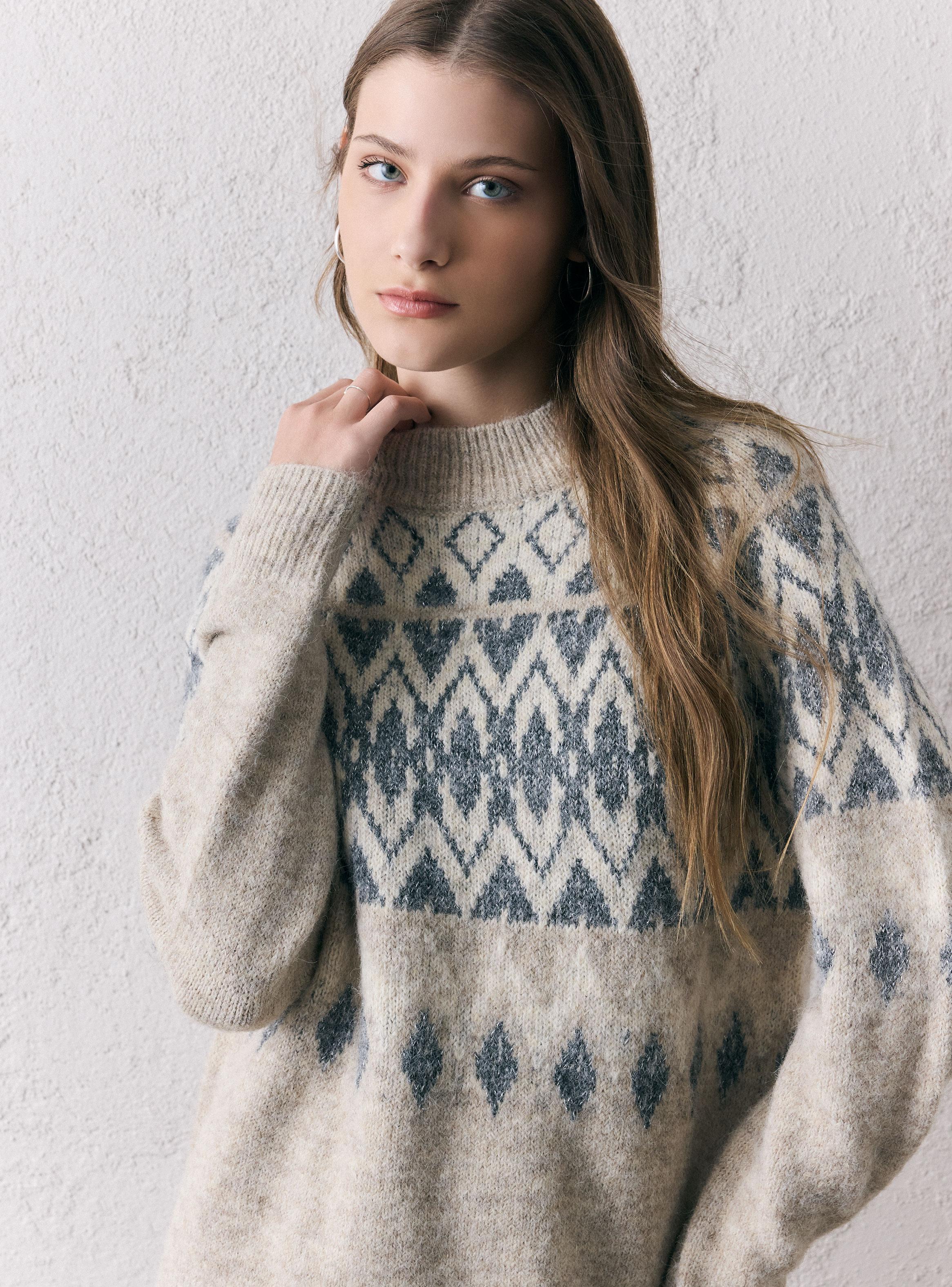 Sweater Mock Neck Fair Design con Lurex-3